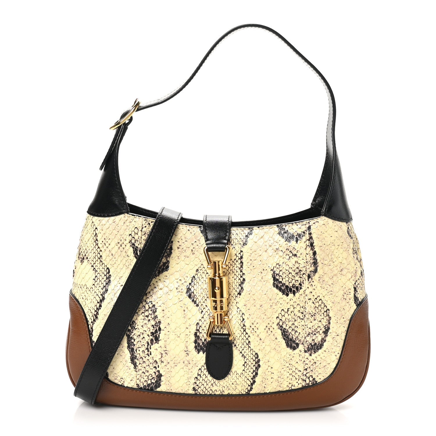 Snakeskin Calfskin Small Jackie 1961 Hobo Black Brown