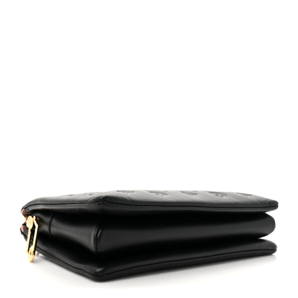 Lambskin Embossed Monogram Coussin PM Black