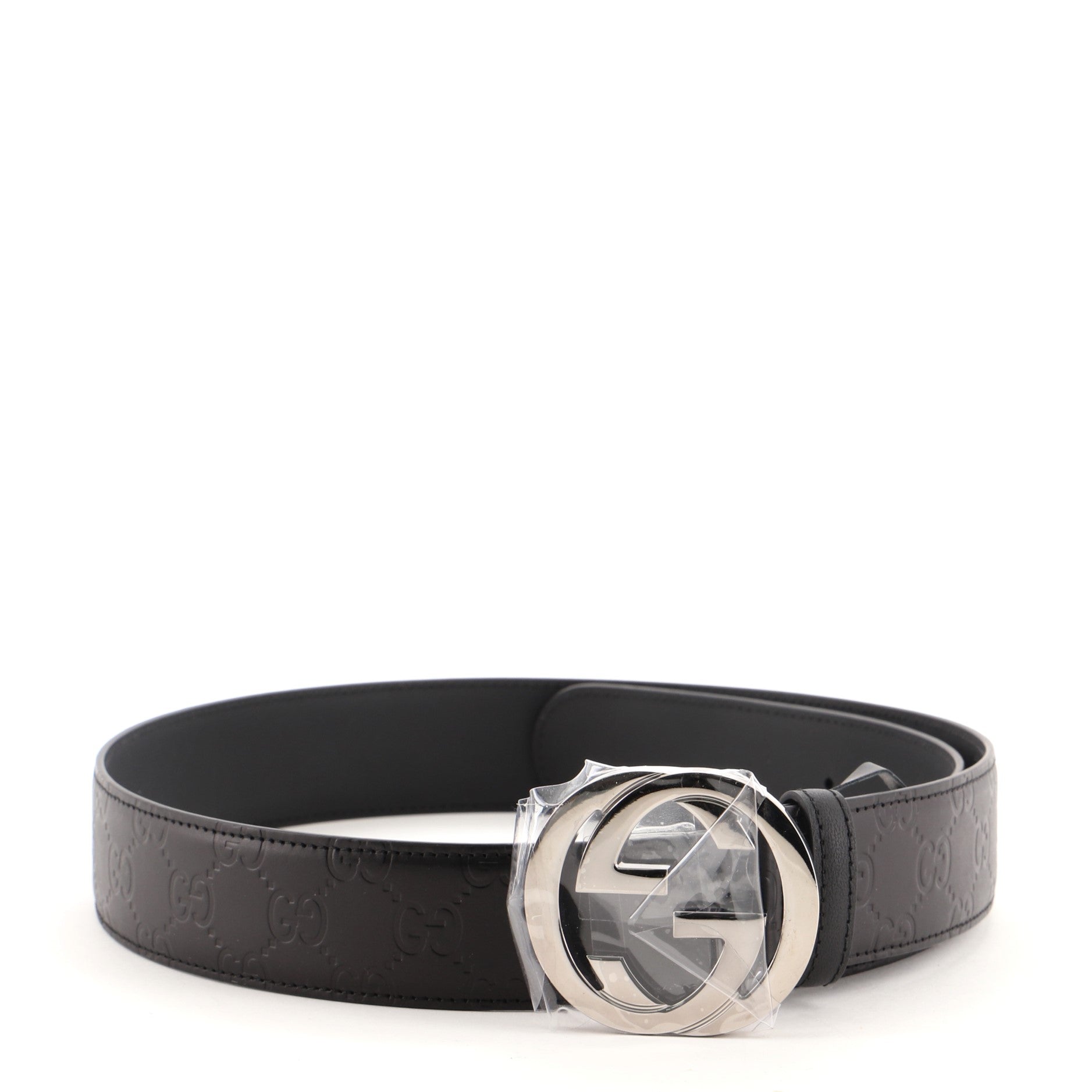 Interlocking G Belt Guccissima Leather Wide 90