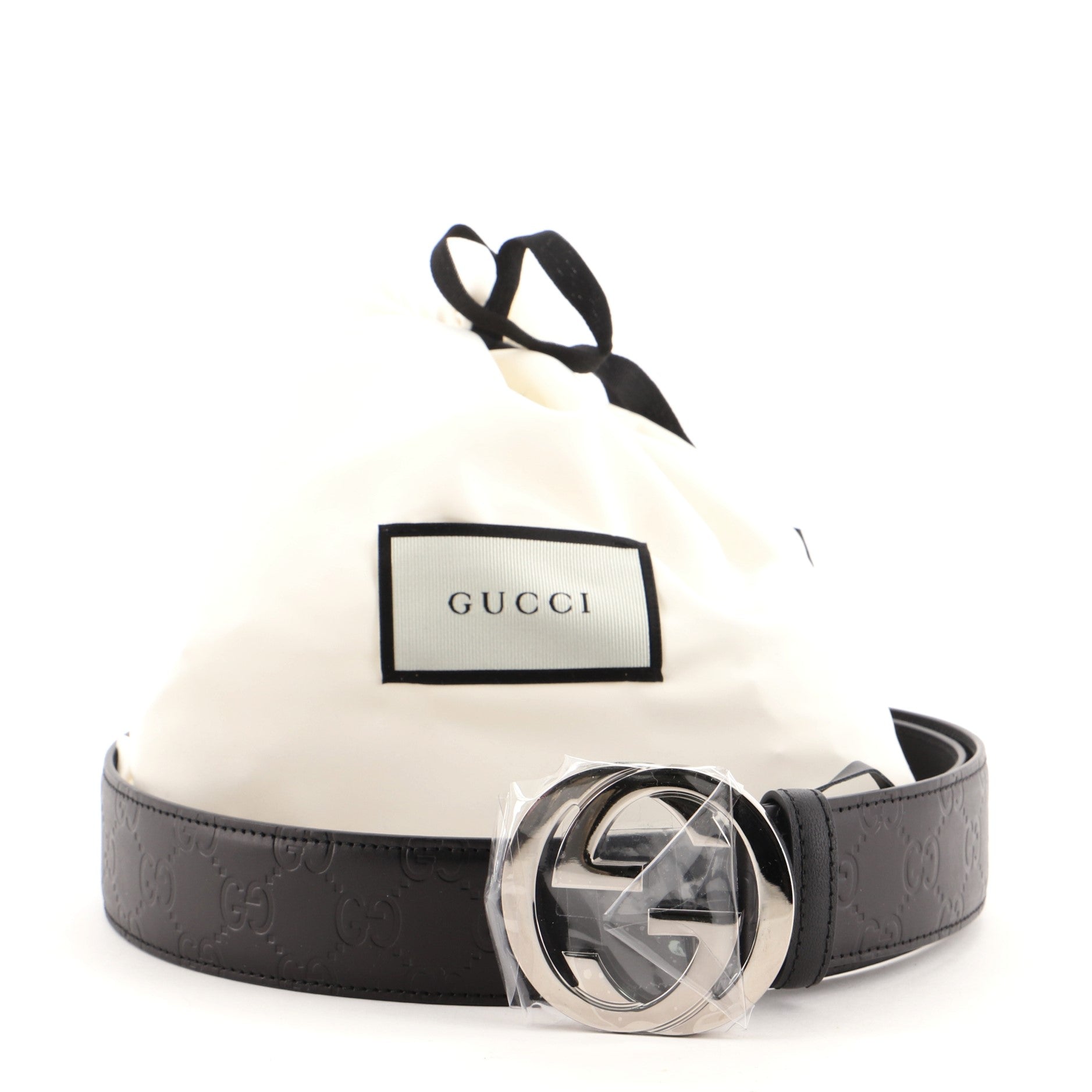 Interlocking G Belt Guccissima Leather Wide 90