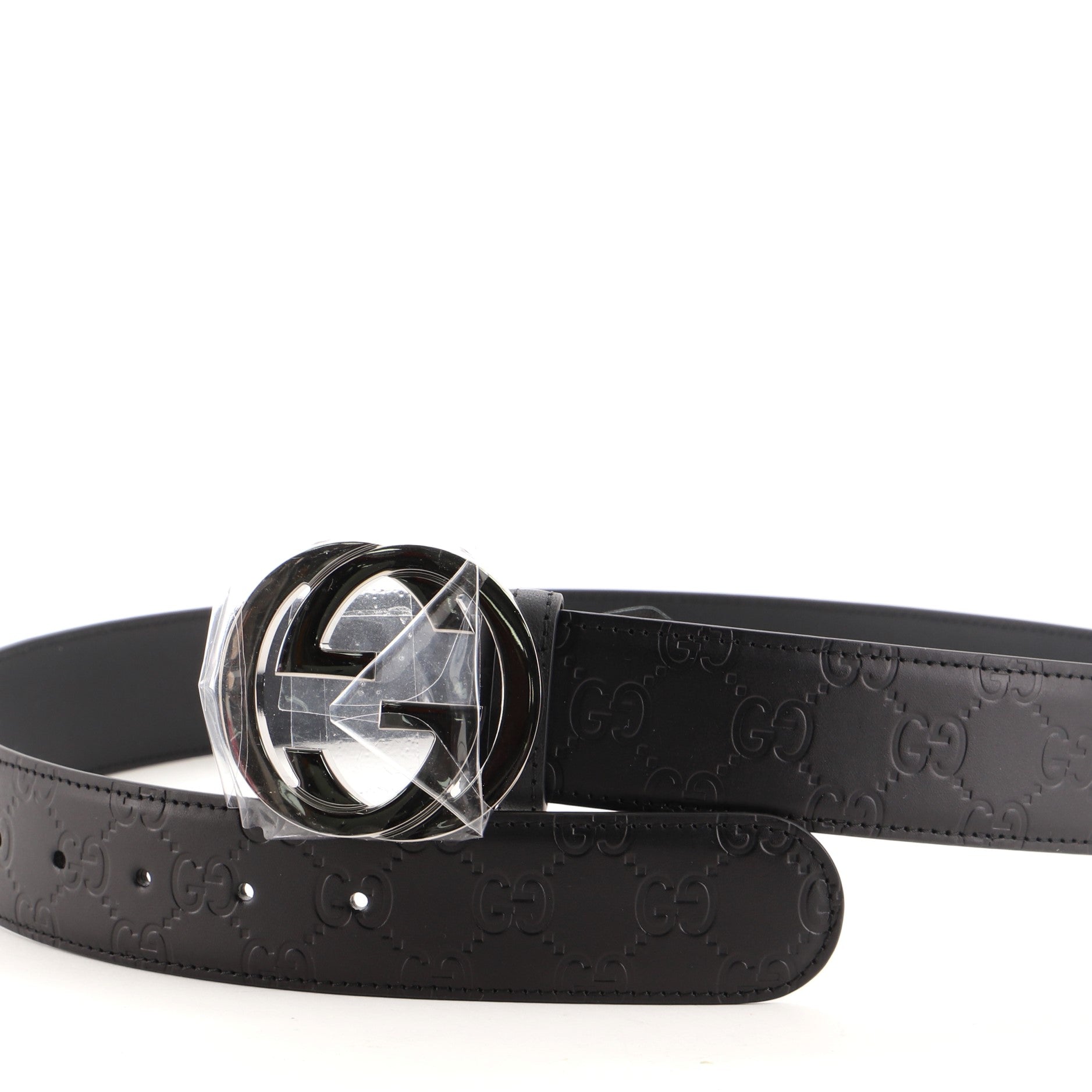 Interlocking G Belt Guccissima Leather Wide 90