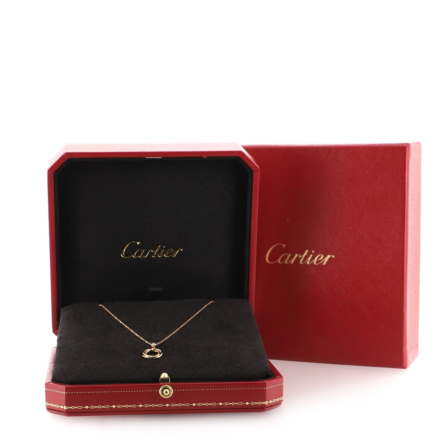 Trinity Pendant Necklace 18K Tricolor Gold with Diamond