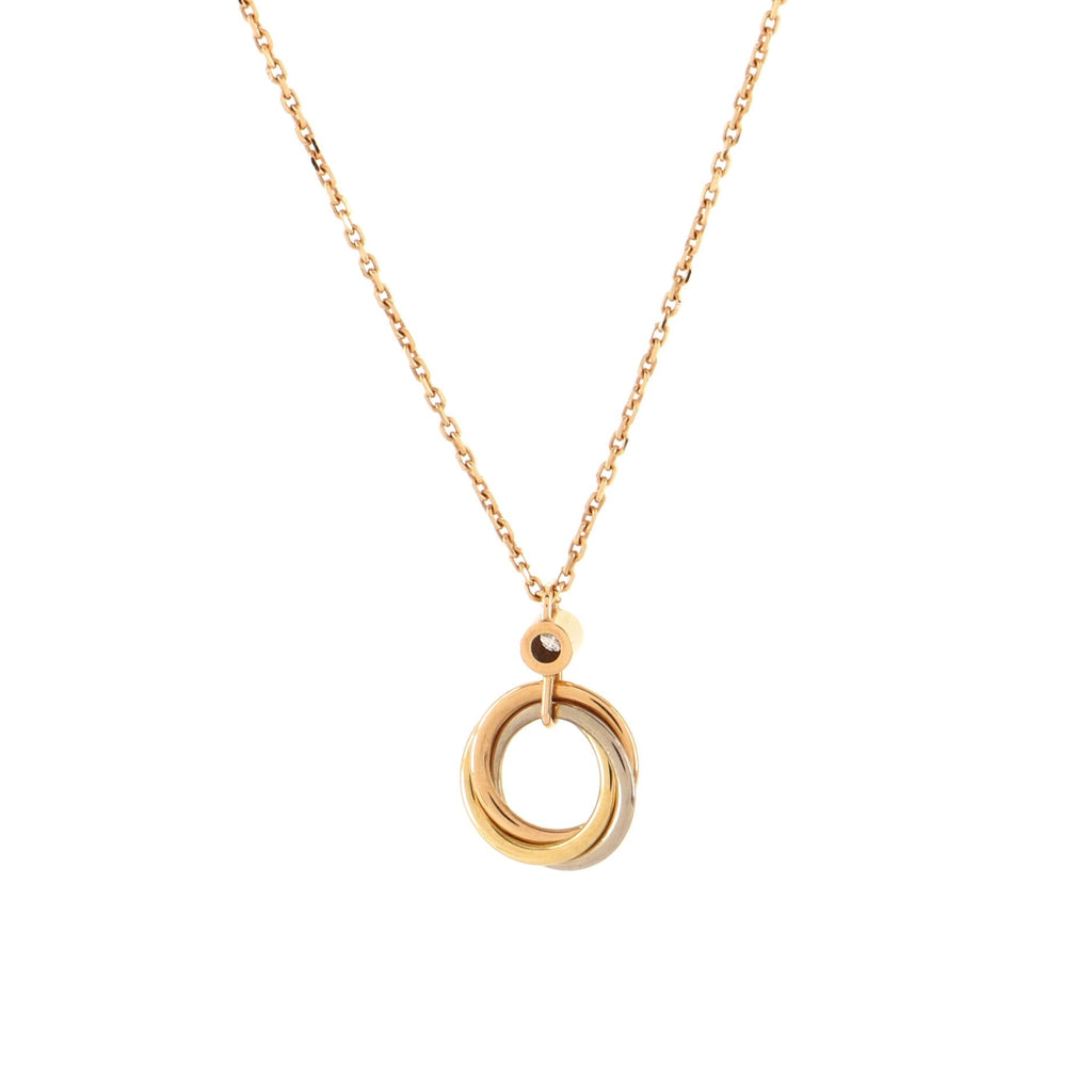 Trinity Pendant Necklace 18K Tricolor Gold with Diamond