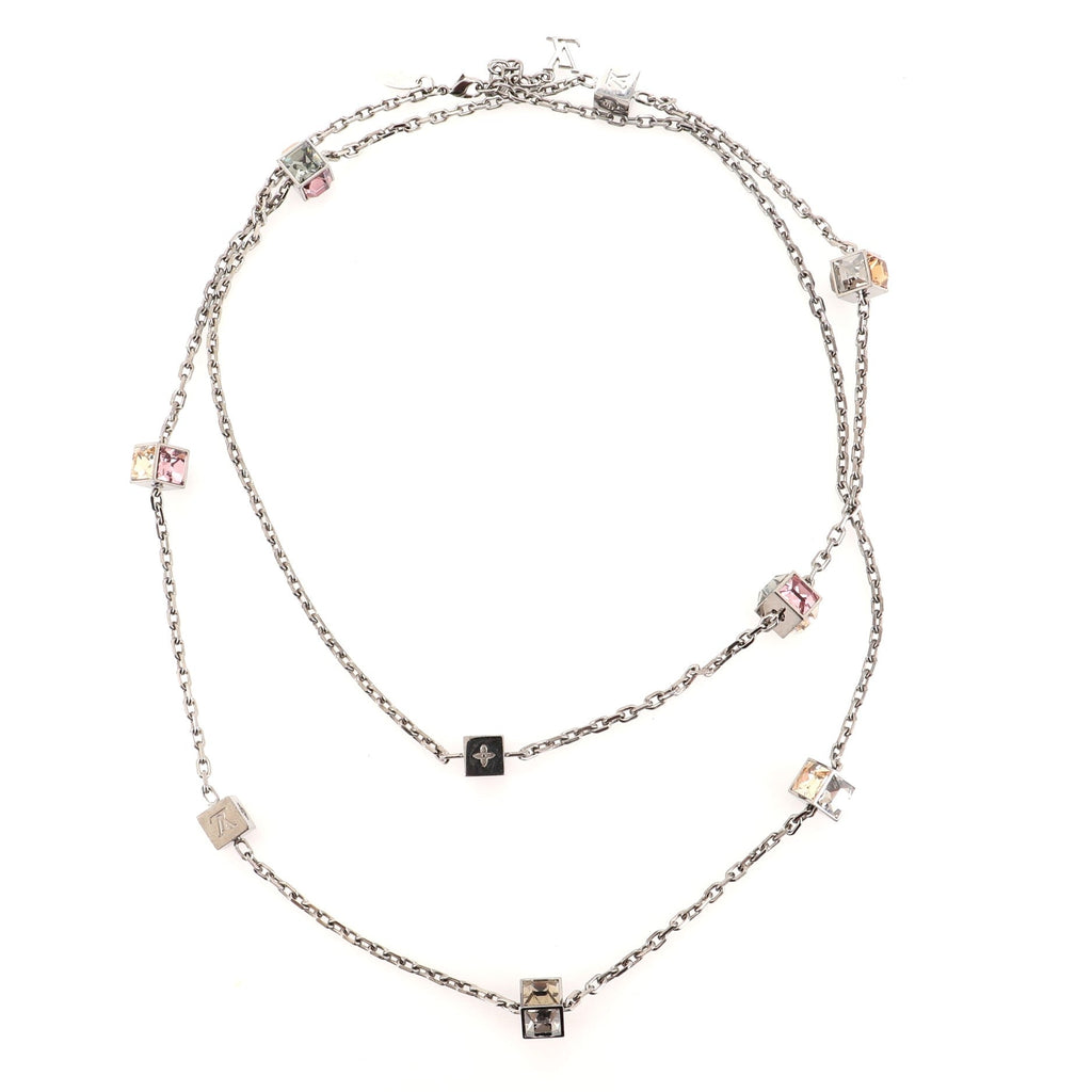 Gamble Long Necklace Metal and Crystals