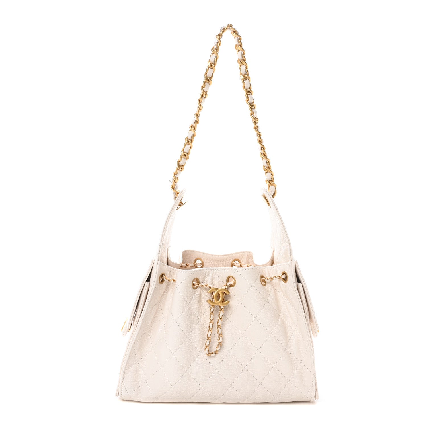 Caviar Quilted Small Chanel 25 Handbag White