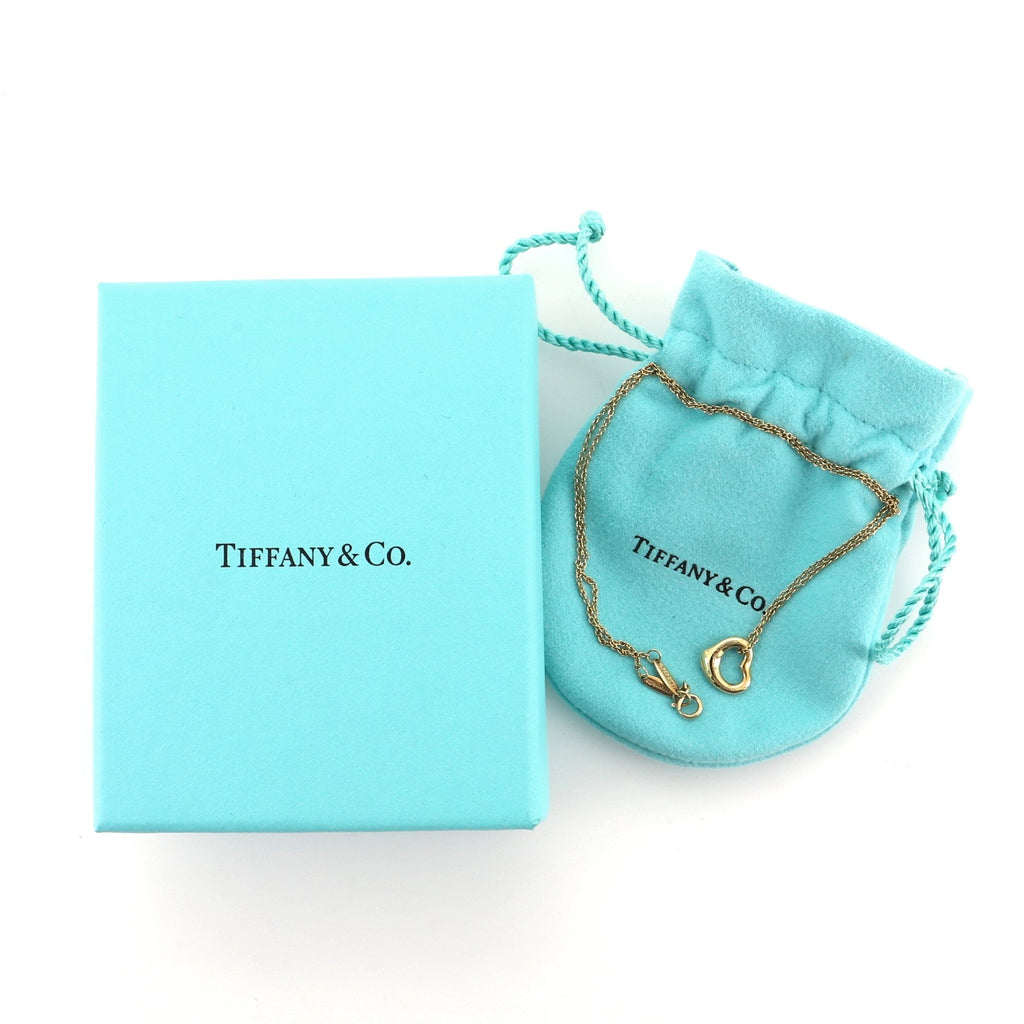 Elsa Peretti Open Heart Pendant Necklace 18K Yellow Gold