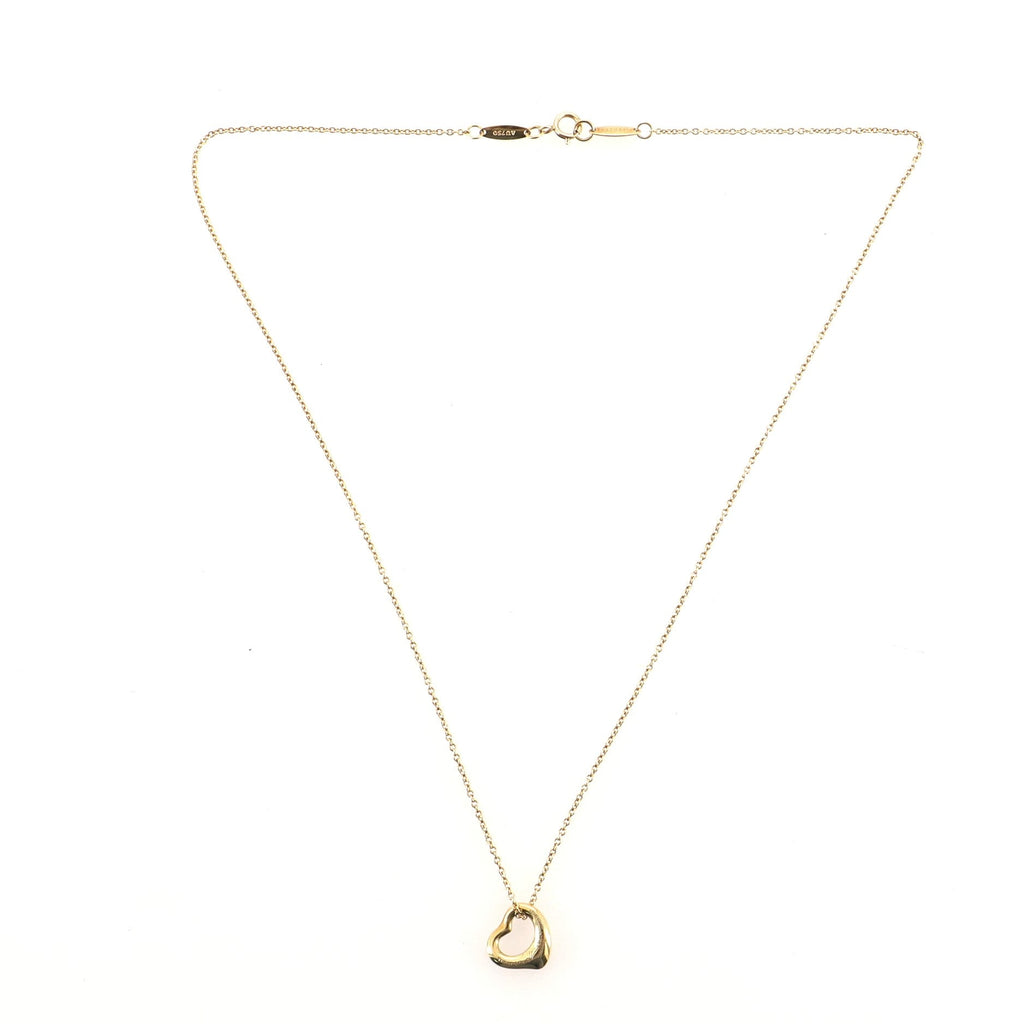 Elsa Peretti Open Heart Pendant Necklace 18K Yellow Gold
