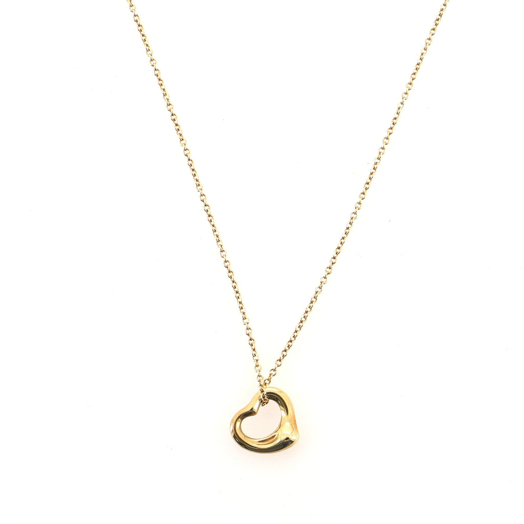 Elsa Peretti Open Heart Pendant Necklace 18K Yellow Gold