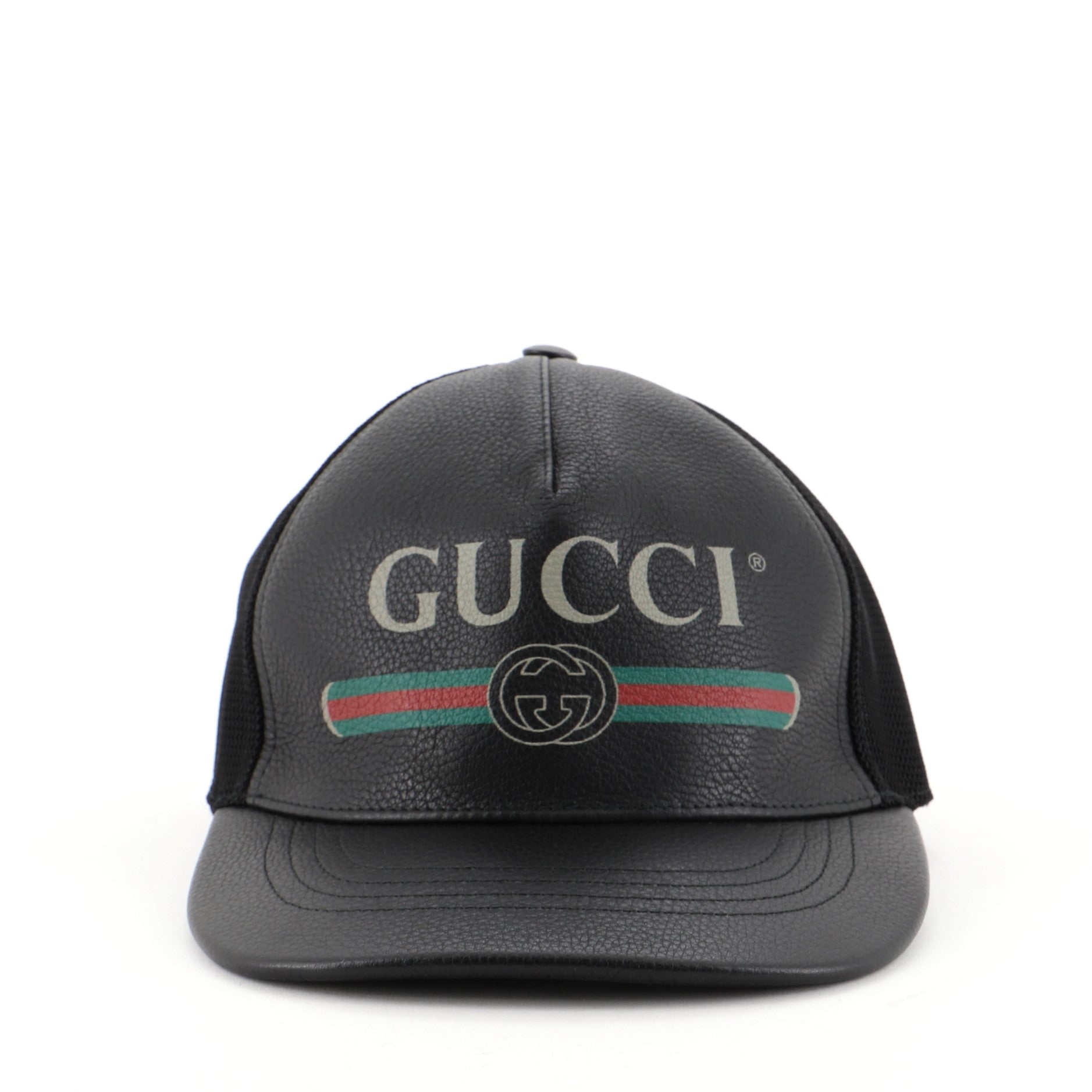 Logo Baseball Cap Printed Leather Large
