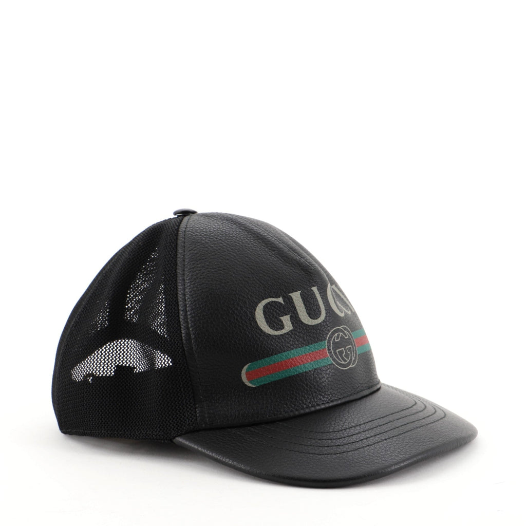 Logo Baseball Cap Printed Leather Large