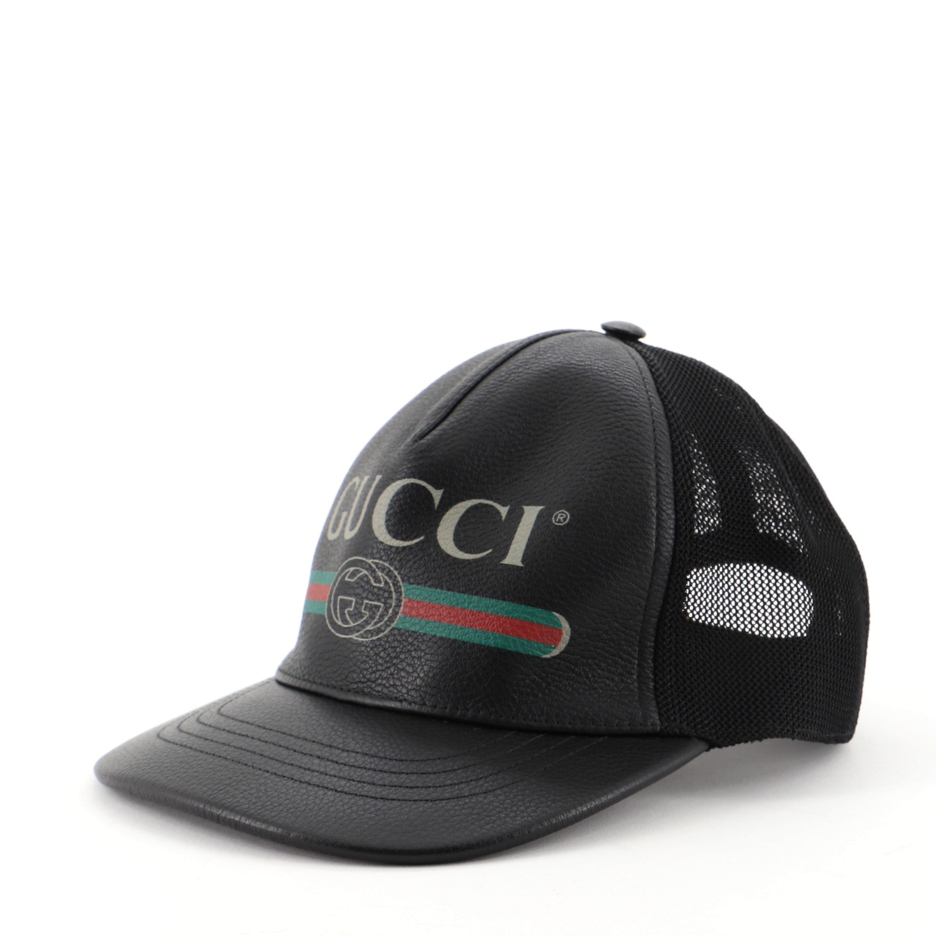 Logo Baseball Cap Printed Leather Large