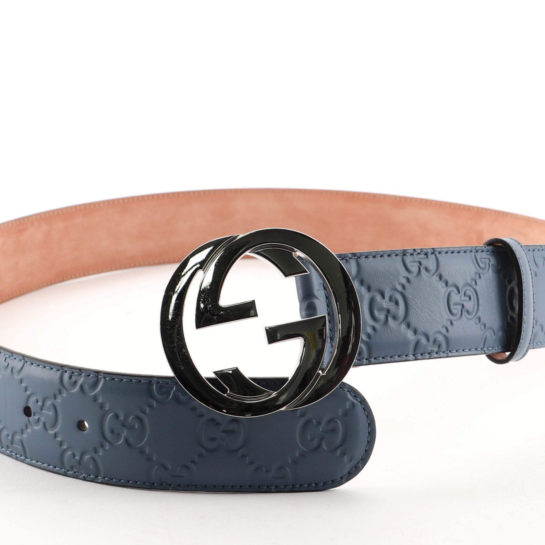 Interlocking G Belt Guccissima Leather Wide 90