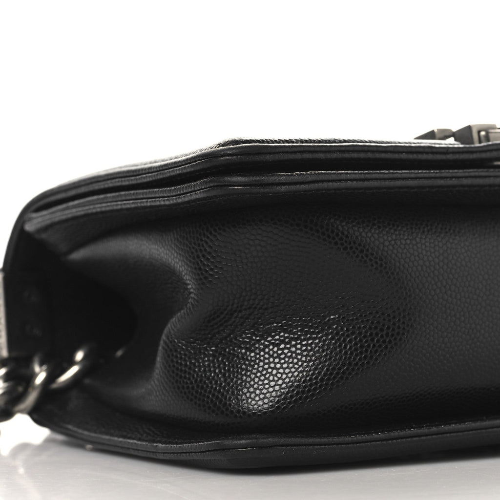 Caviar Quilted Small Boy Flap Black