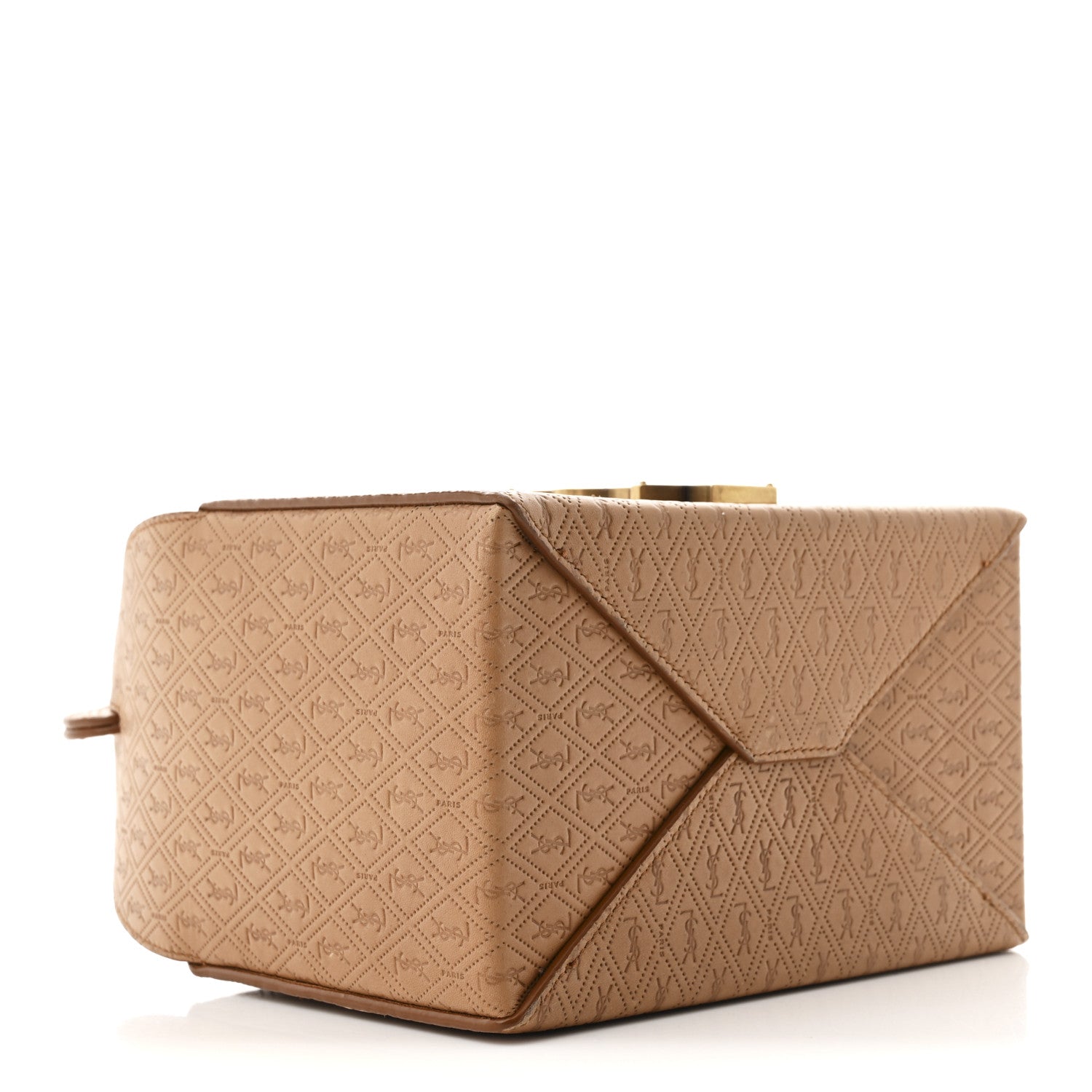 Calfskin Monogram Take Away Box Dusty Vintage Brown Gold