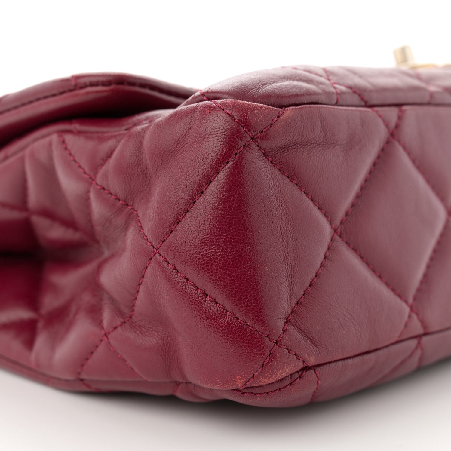 Lambskin Quilted Fancy Jewel Flap Burgundy