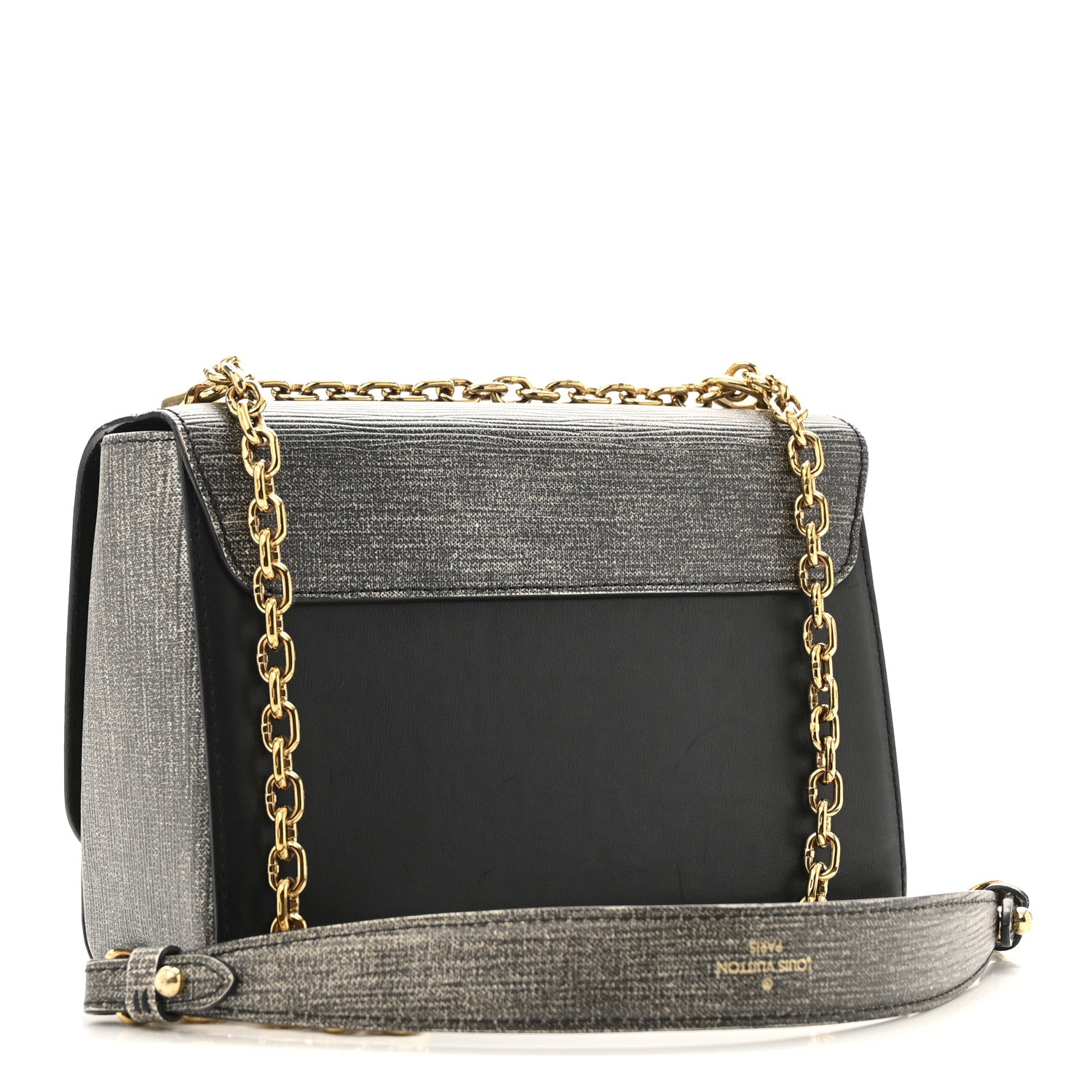 Epi Twist Shoulder Bag MM Denim Gris