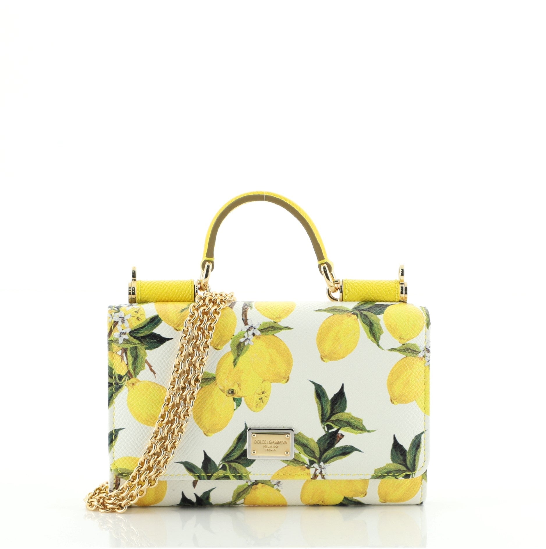 Sicily Wallet on Chain Printed Leather Mini