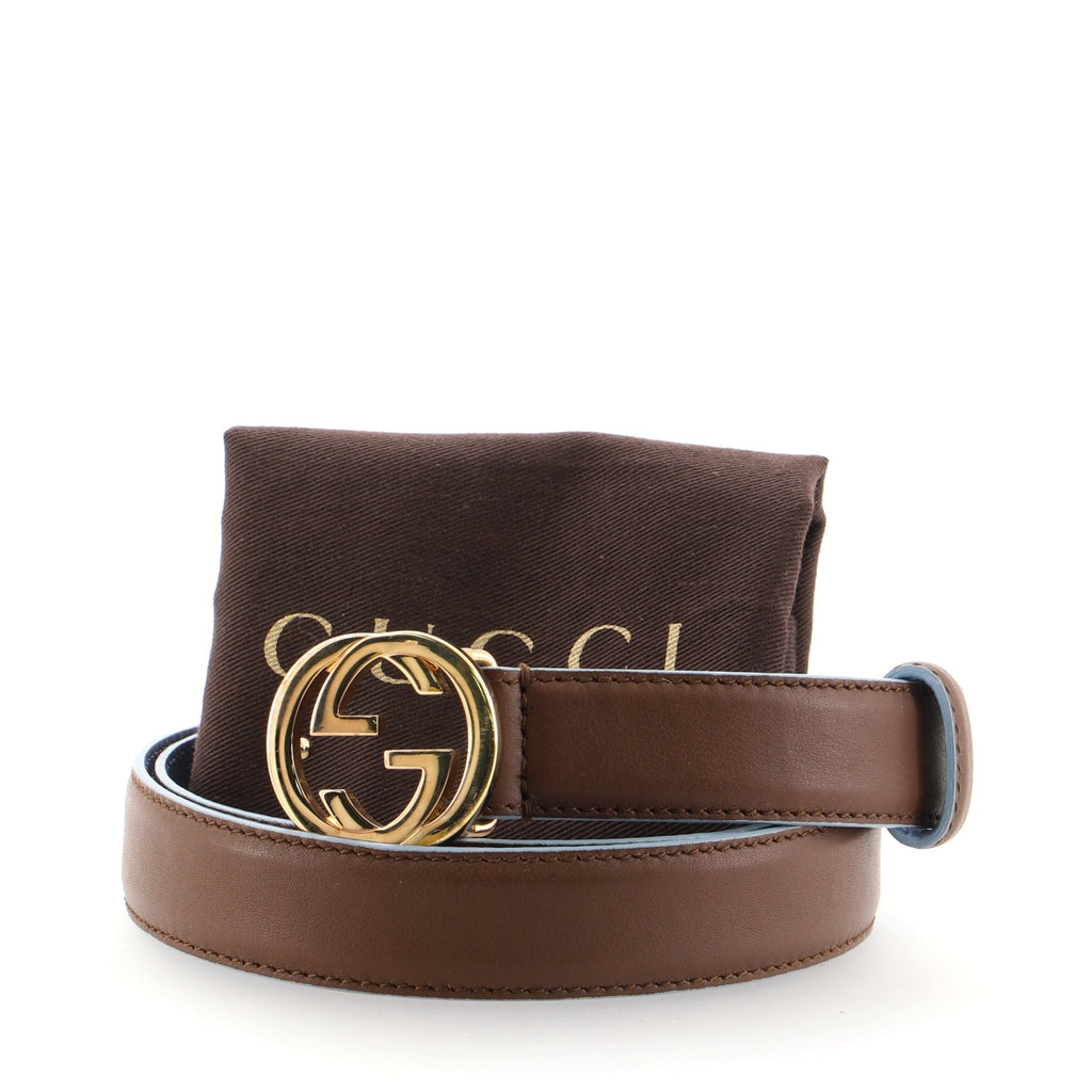 Interlocking G Belt Leather Wide 90
