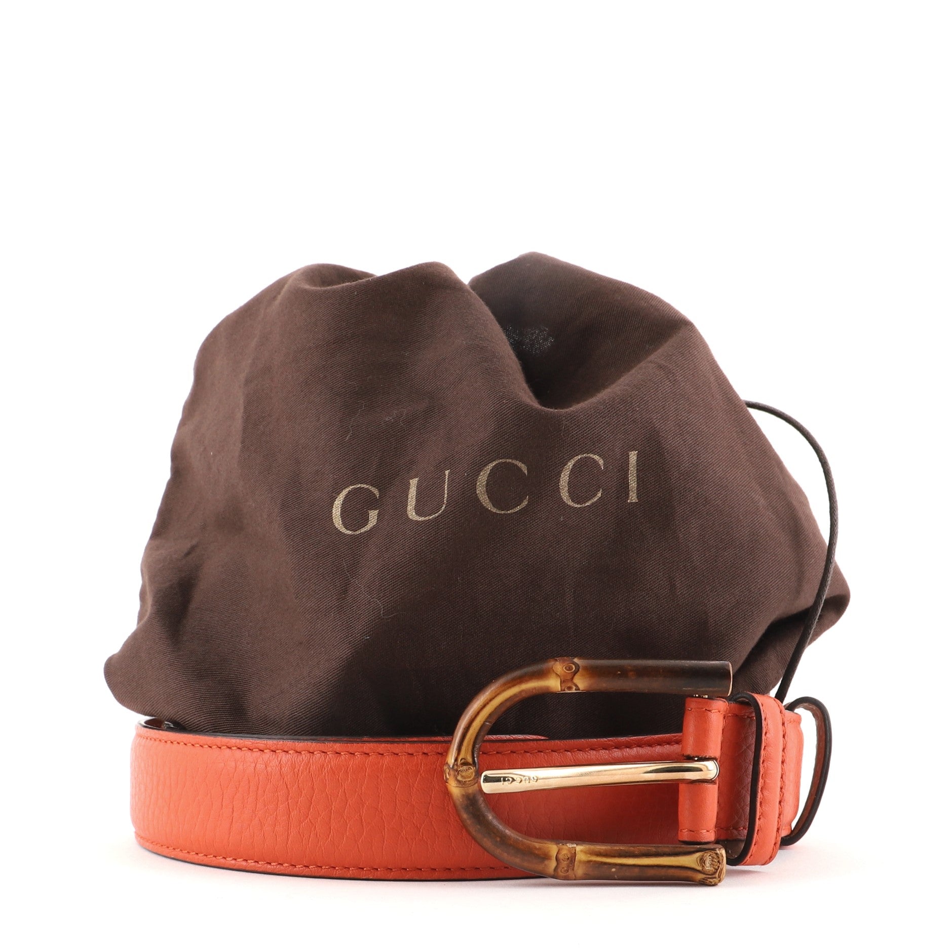 Bamboo Buckle Belt Leather Medium 80
