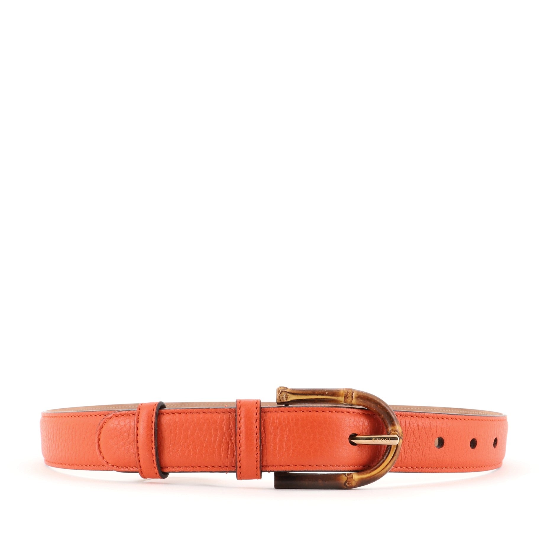 Bamboo Buckle Belt Leather Medium 80