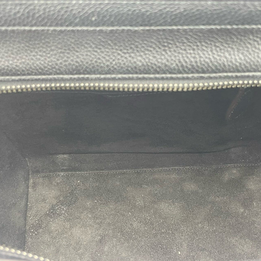 CELINE Micro Luggage Leather Handbag in Black