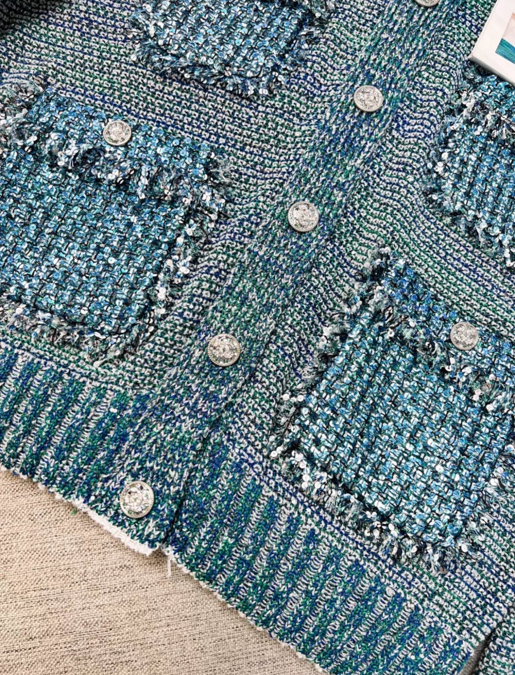 Chanel 23K blue tweed jacket