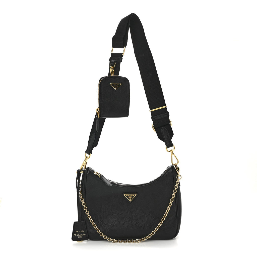 Saffiano Lux Re-Edition 2005 Shoulder Bag Black