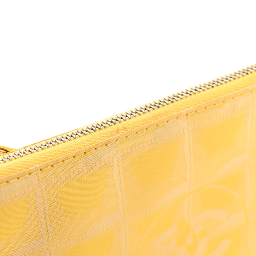 Nylon Travel Ligne Zip Wristlet Yellow
