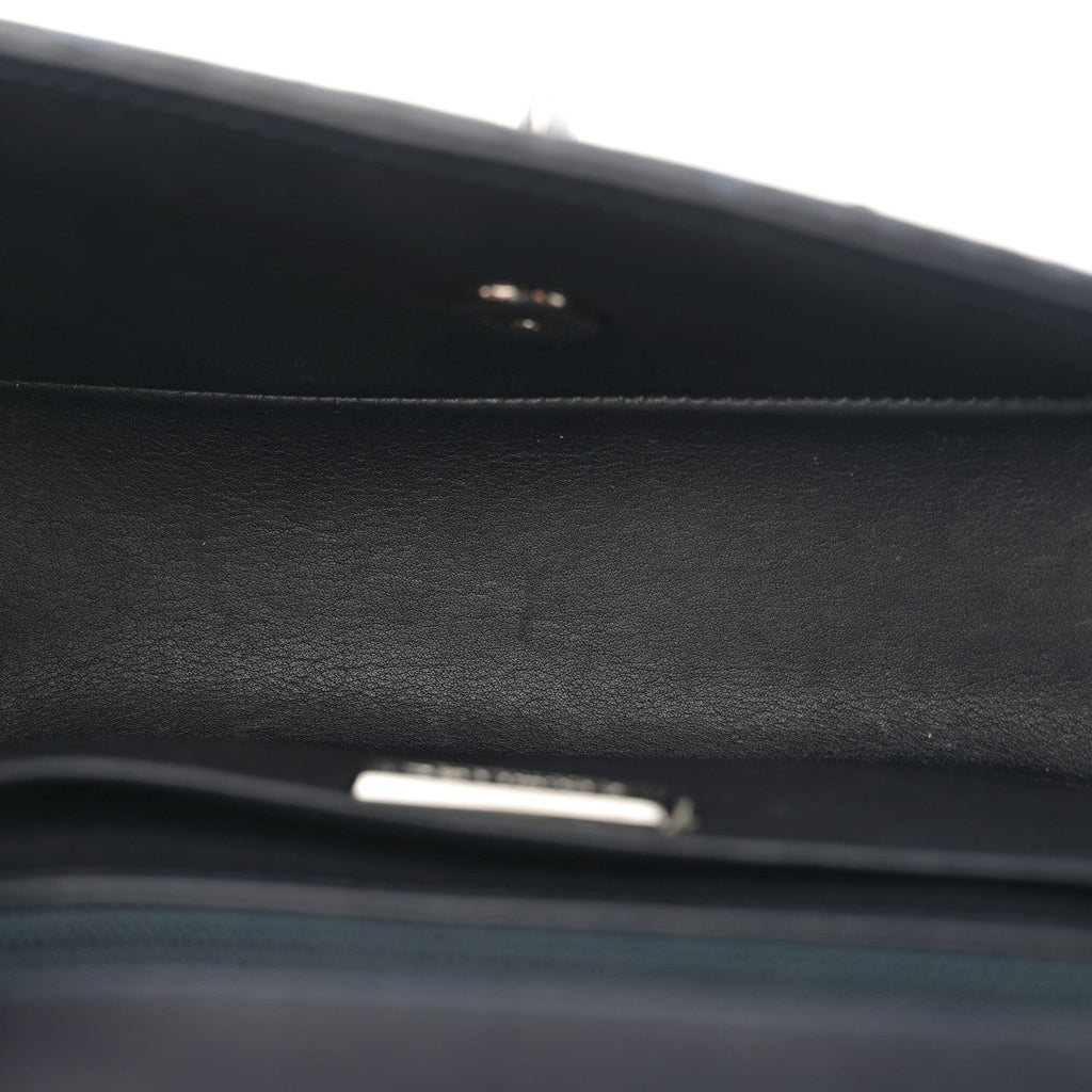 Snakeskin Mini Rectangular Flap Navy Blue