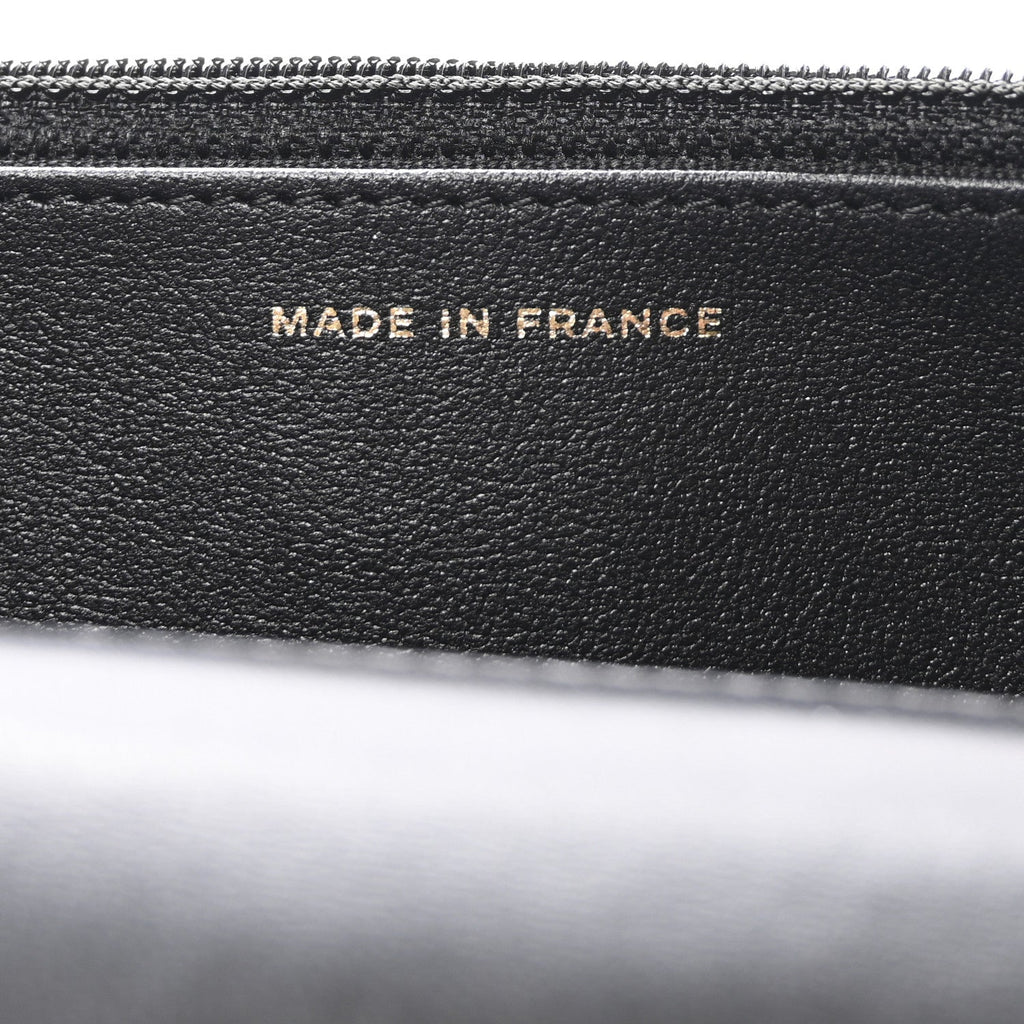 Lambskin Quilted Trendy CC Wallet On Chain WOC Black
