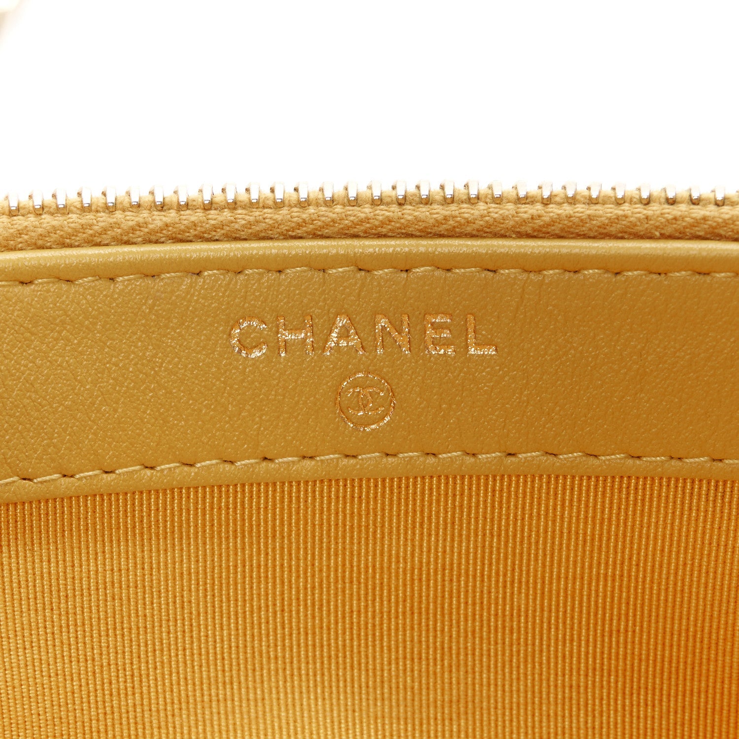 Caviar Quilted Small Clutch With Chain Yellow