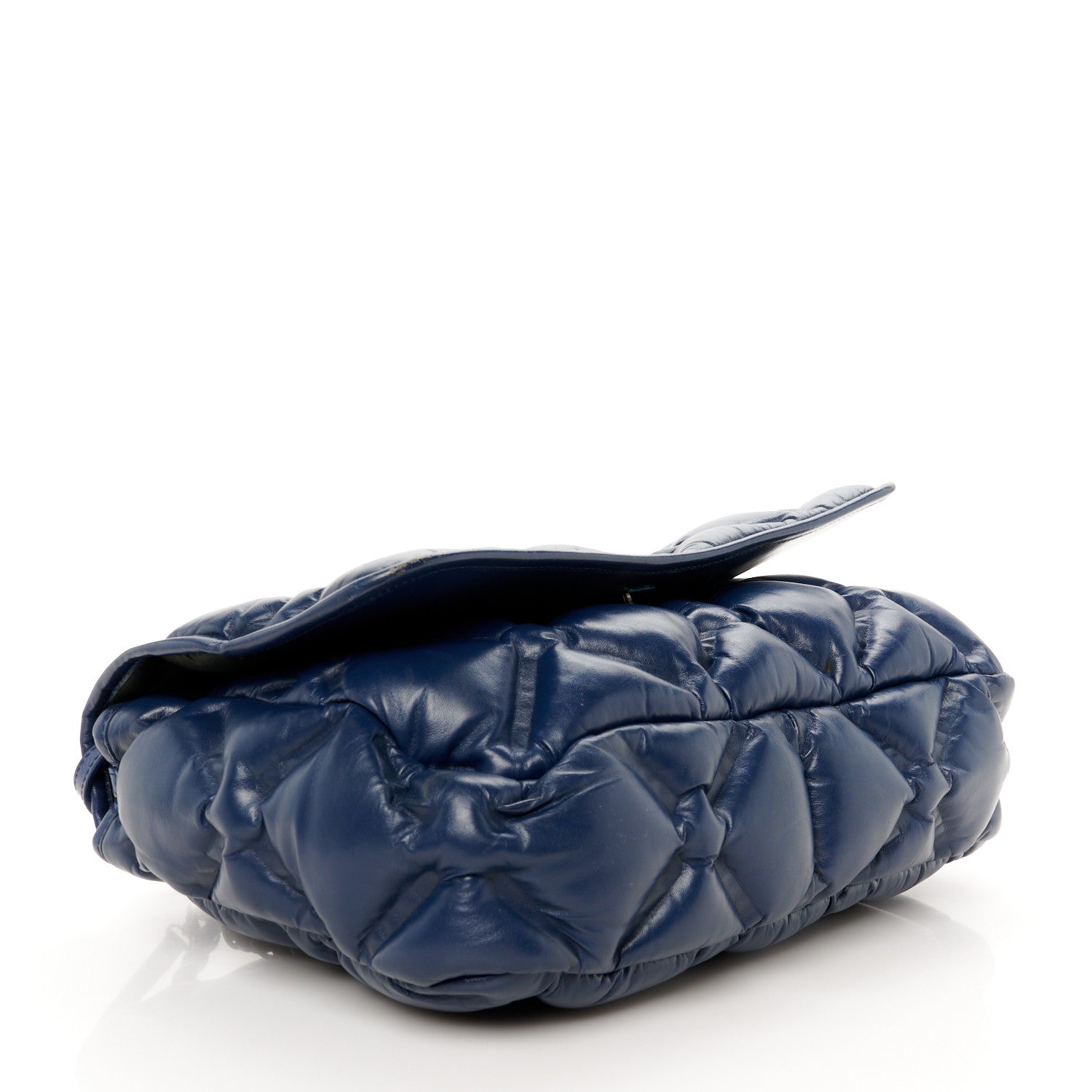Calfskin Quilted Large Chesterfield Flap Navy