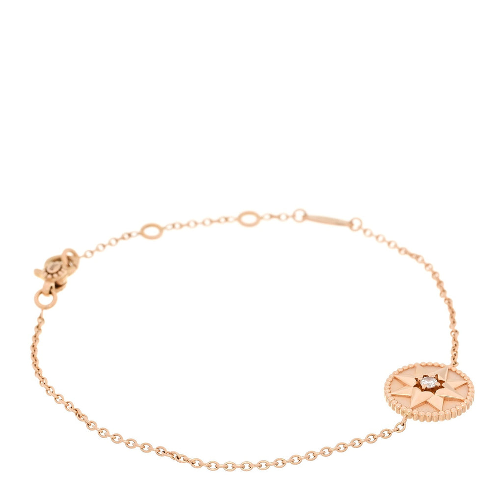18K Rose Gold Diamond Pink Opal Rose Des Vents Bracelet