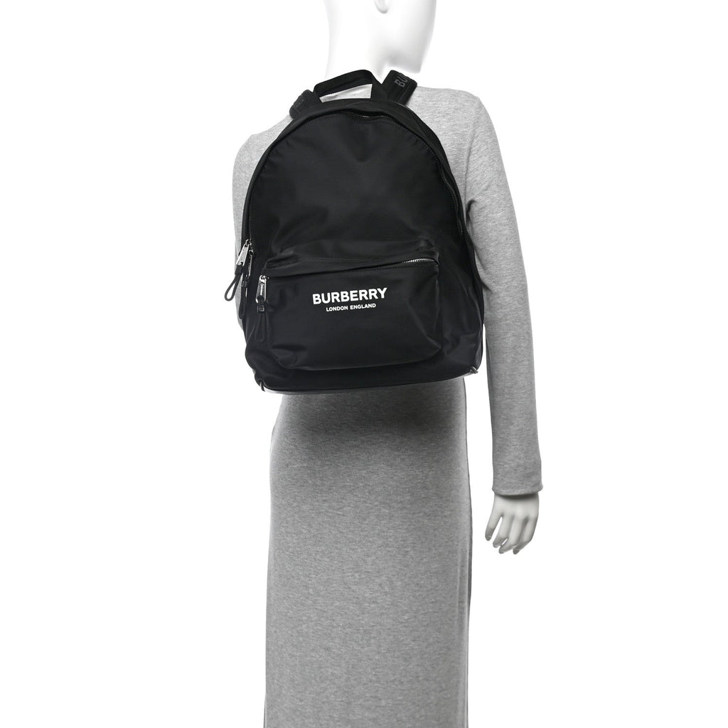 Nylon Logo Print Jett Backpack Black