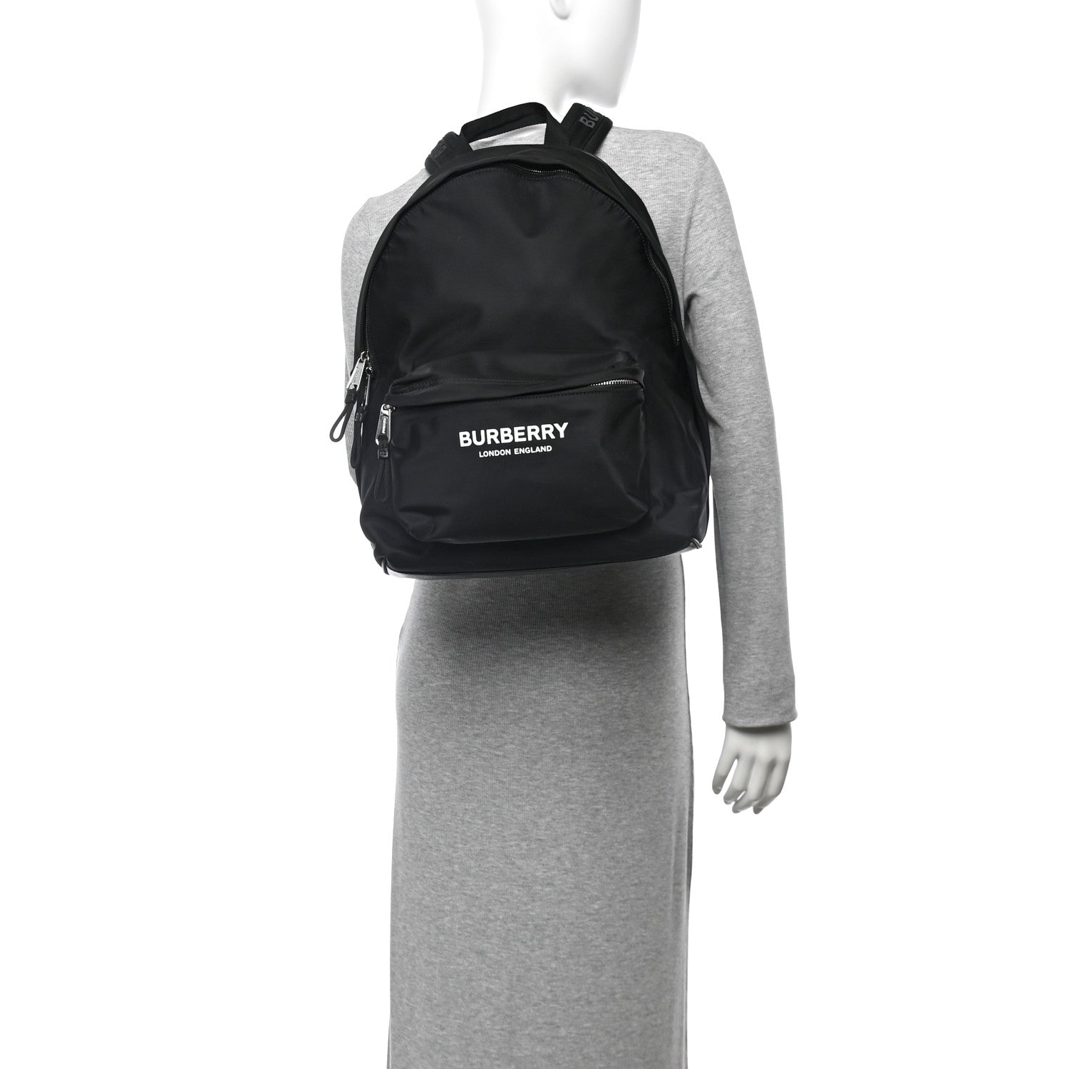 Nylon Logo Print Jett Backpack Black