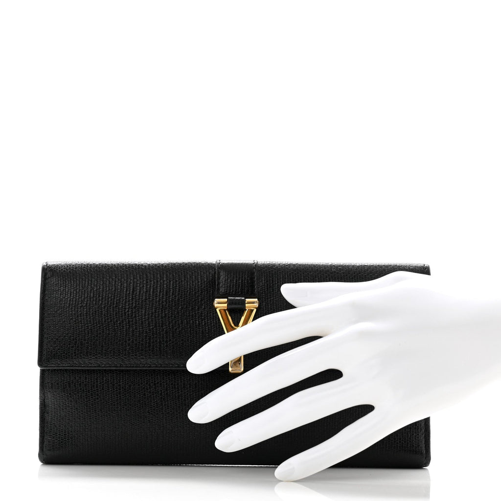 Textured Calfskin Y Ligne Clutch Black