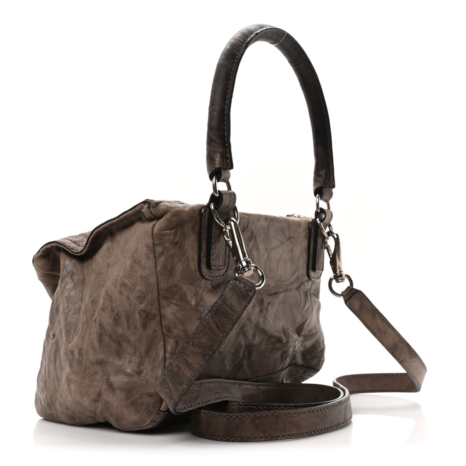 Tumbled Sheepskin Small Pandora Charcoal