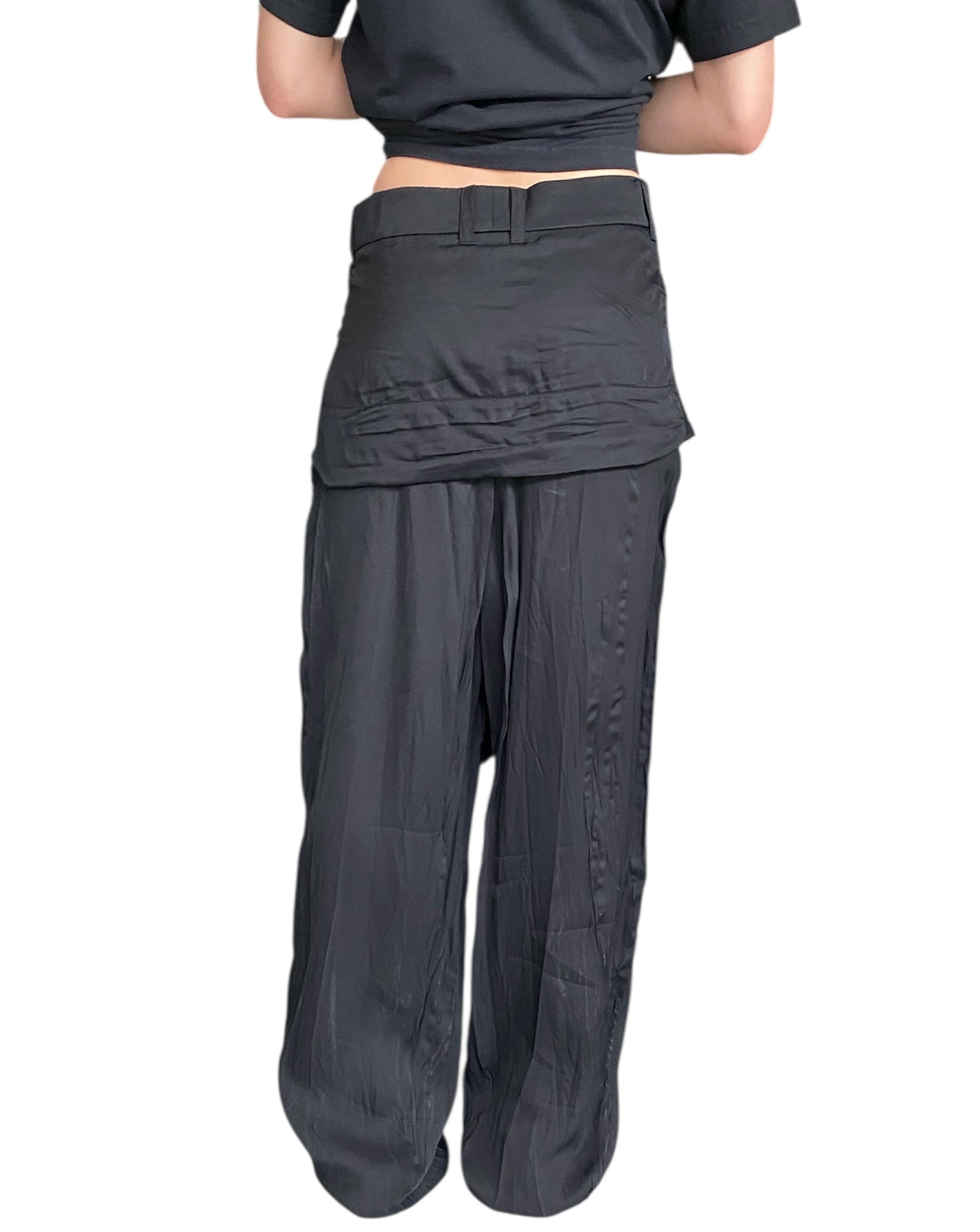 Balenciaga Black Unisex Crinkle Shirt Trousers - XXS / 6