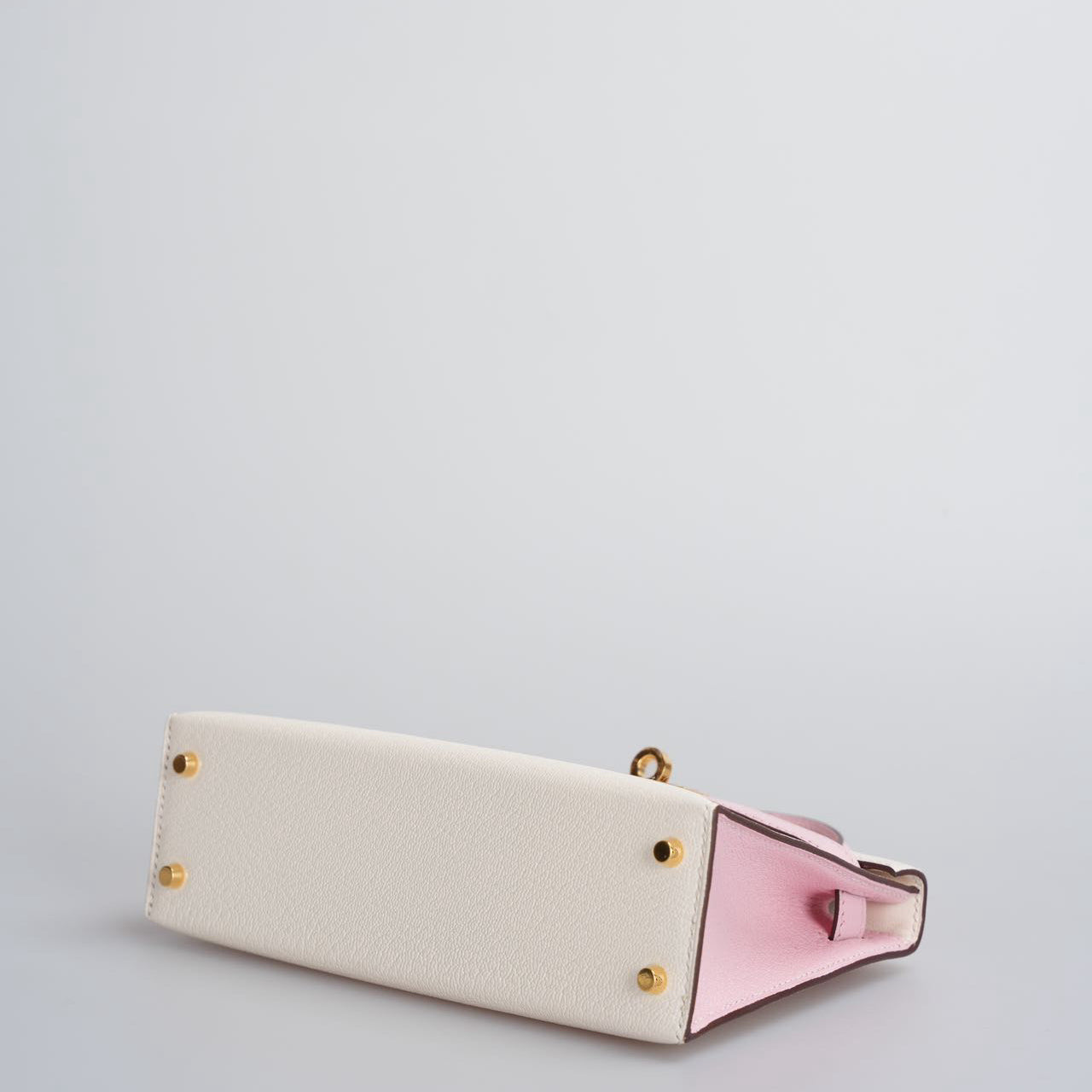 Hermes Mini Kelly 20cm HSS in Chèvre Mysore Nata with Rose Sakura