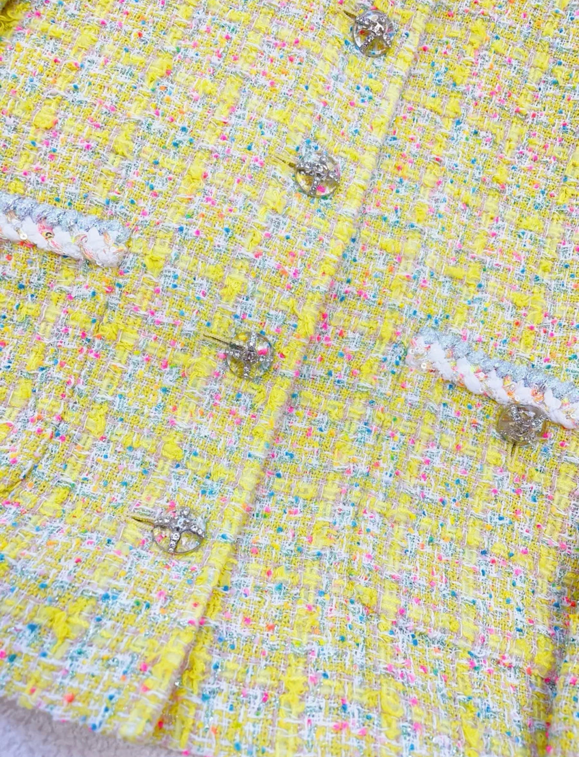 Chanel 24C Yellow Tweed Jacket size 38