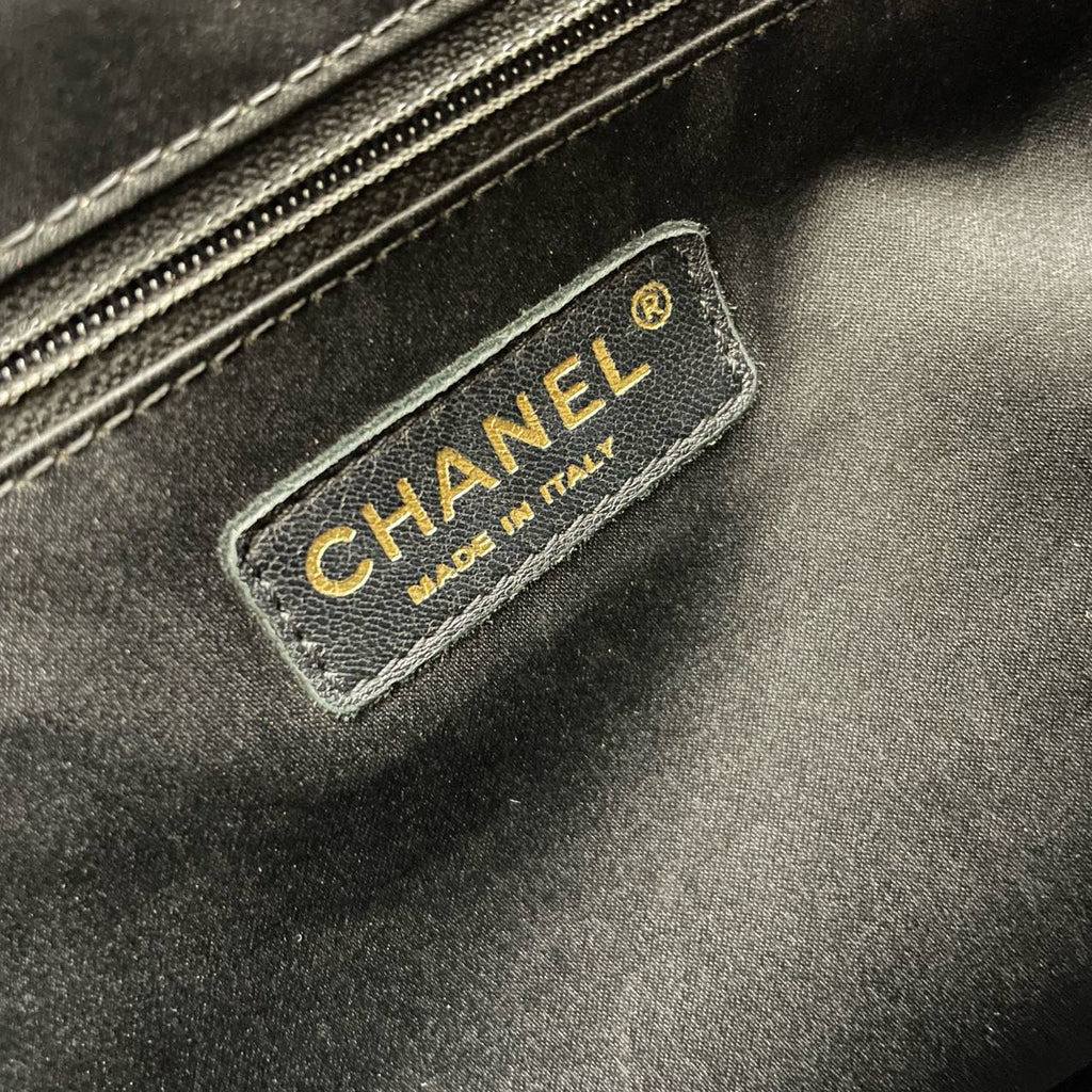 Chanel Large Grand Shopping Tote Black GST Bag in Caviar Leather with Gold Hardware