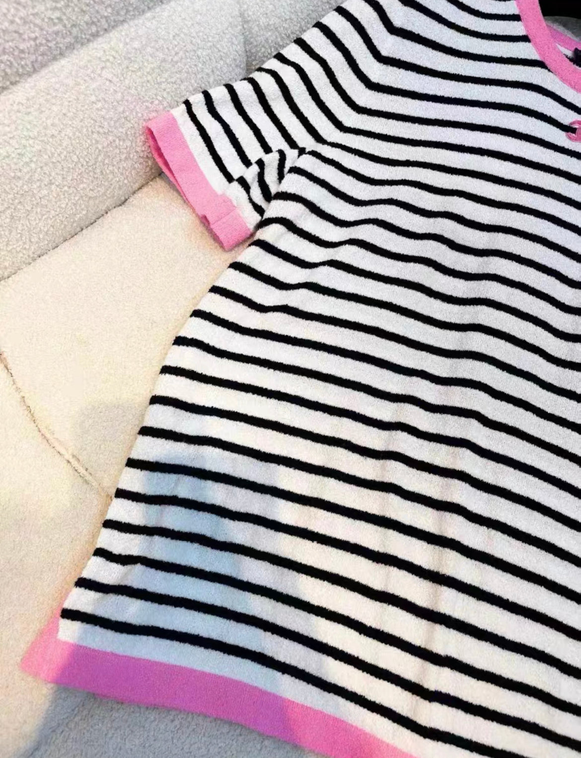 Chanel 24ss stripped CC top size 42