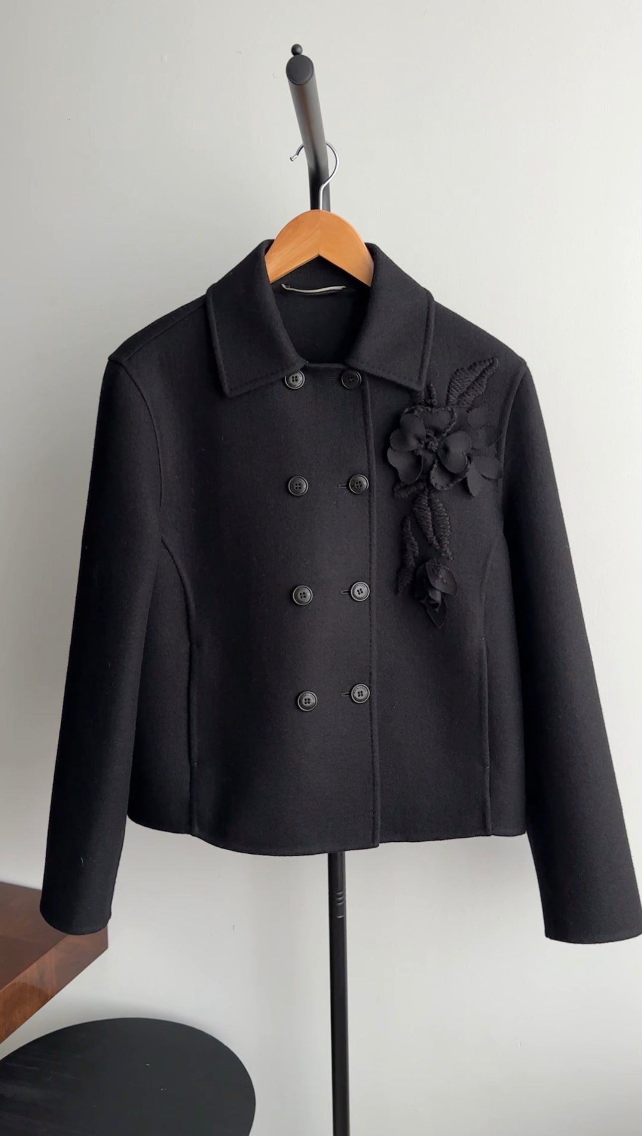 Ermanno Scervino Black Wool Embellished Short Jacket - M (6/8)