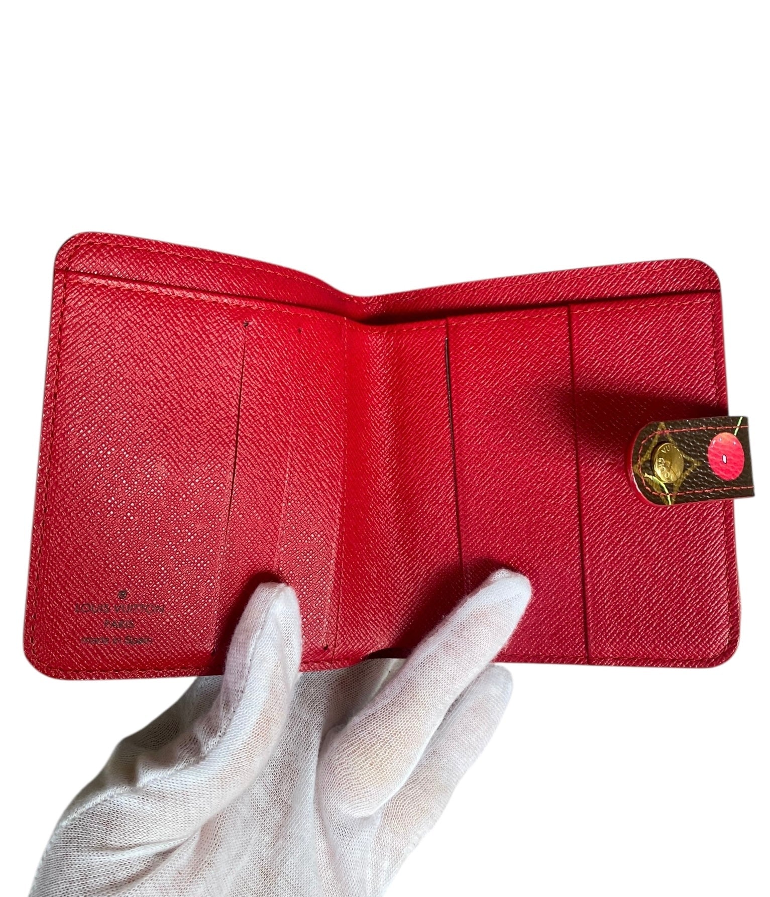 Louis Vuitton x Takashi Murakami 2005 Monogram Cherry Compact Zippy Wallet
