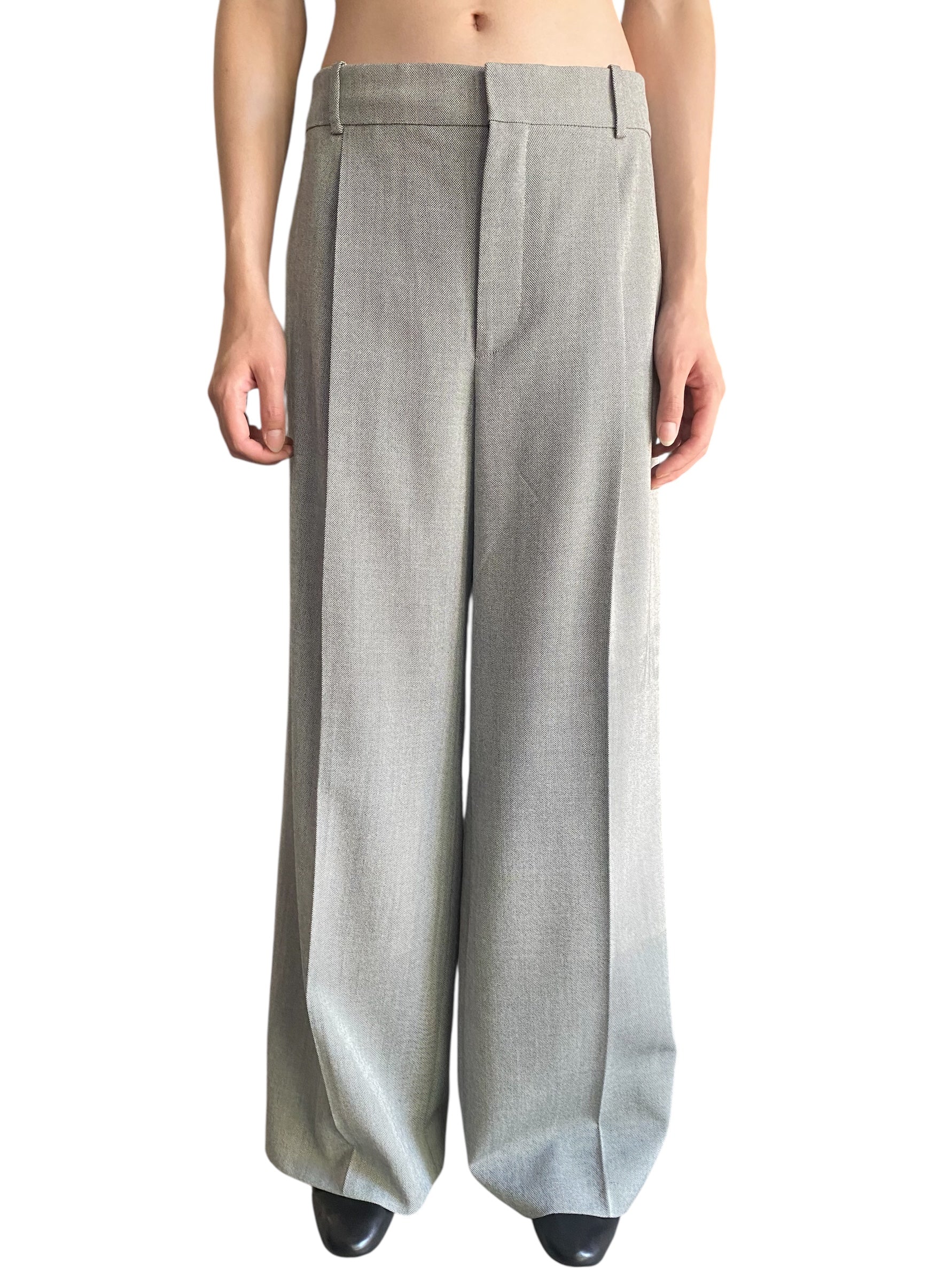 Christian Dior Grey Twill Wide Leg Trousers - US 8