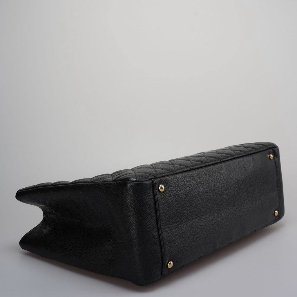 Chanel Large Grand Shopping Tote black GST Bag in Caviar Leather with Gold Hardware