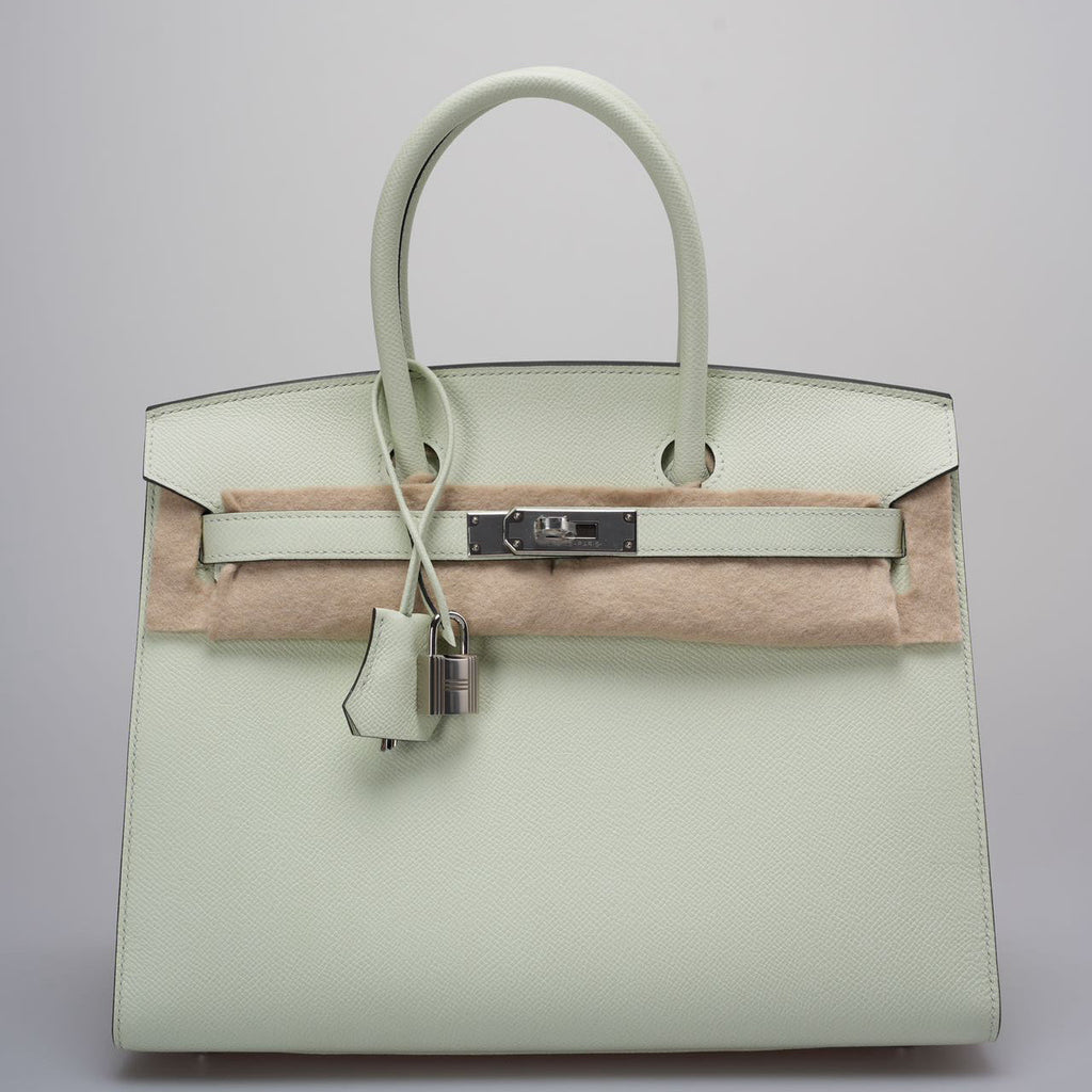 Hermes Birkin Sellier 30 Bag In Vert Fizz Epsom Leather With Palladium Hardware from 2023