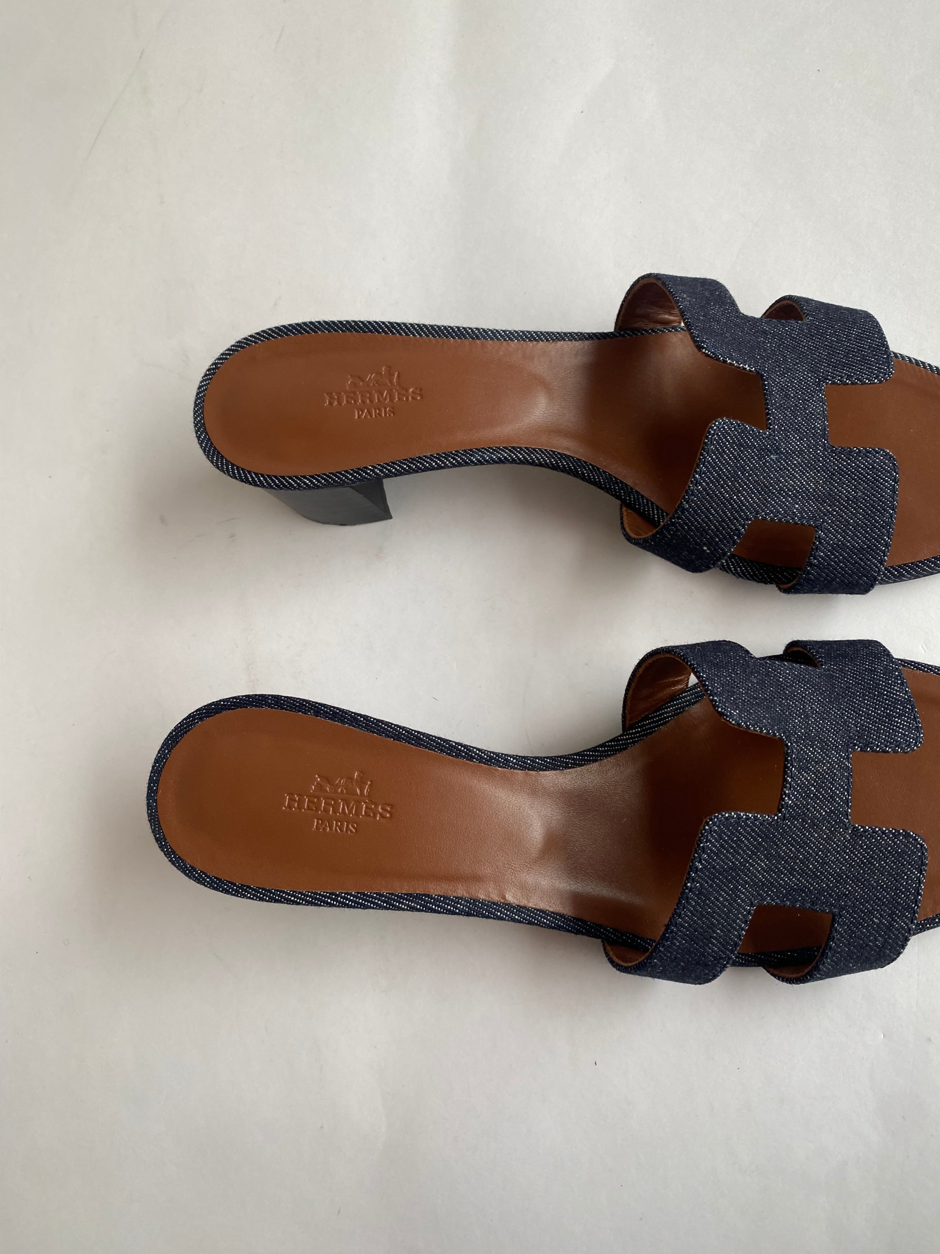 Hermes Blue Oasis Denim Mule - 38.5