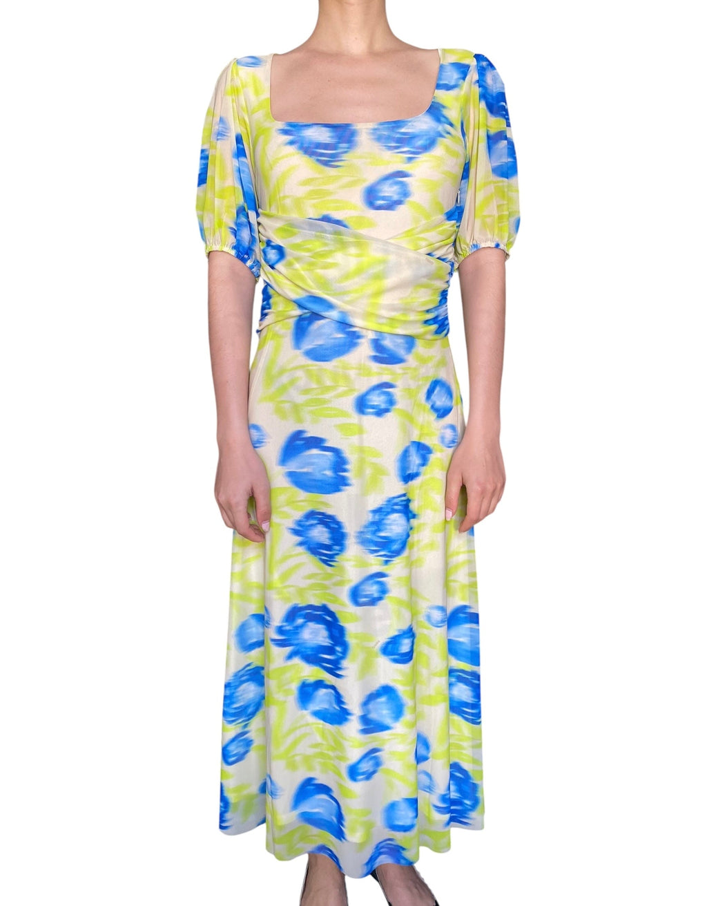 Ganni Green Floral Printed Maxi Dress - 38 / US 6