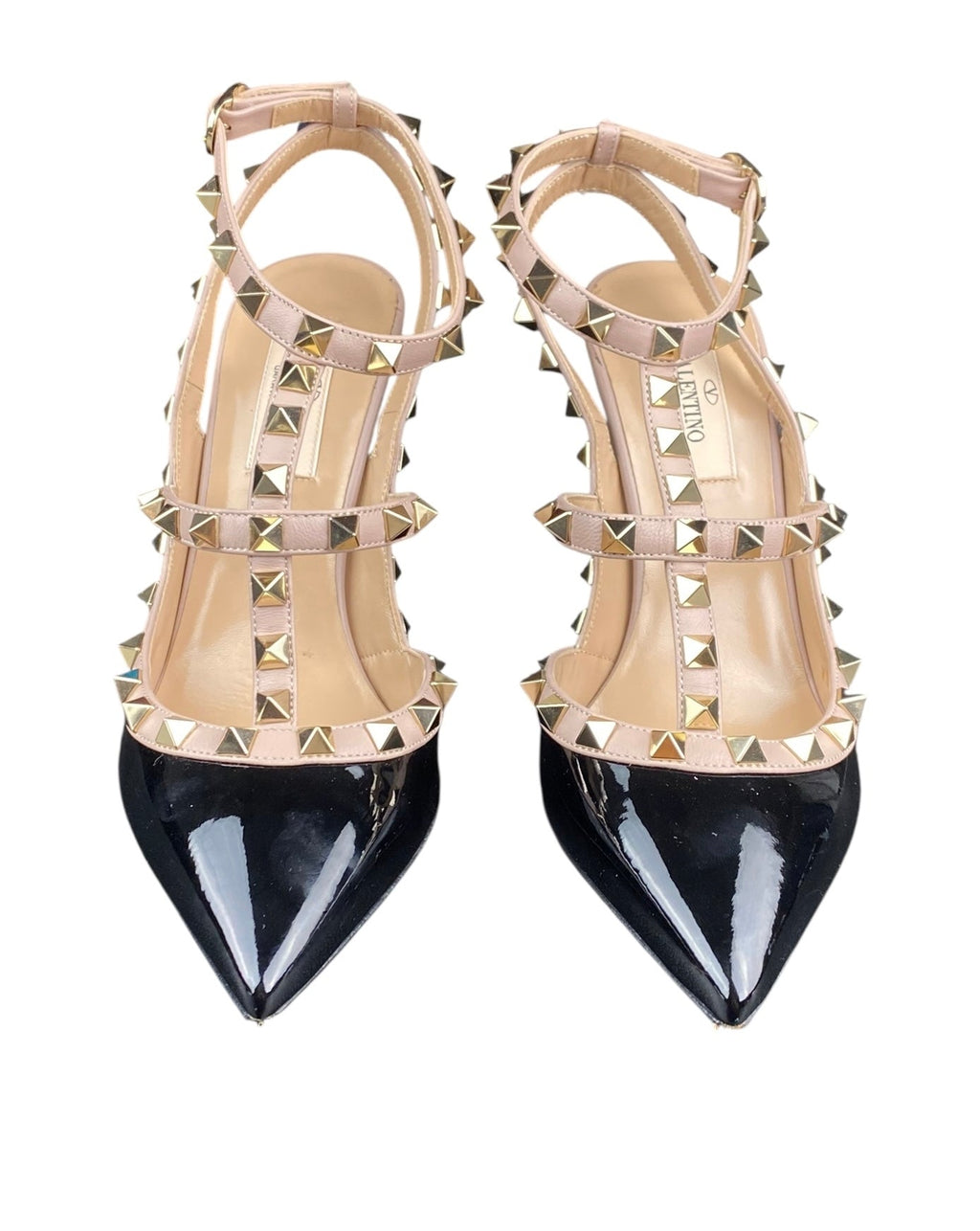 Valentino Patent Leather Rockstud Cage Pumps - 36
